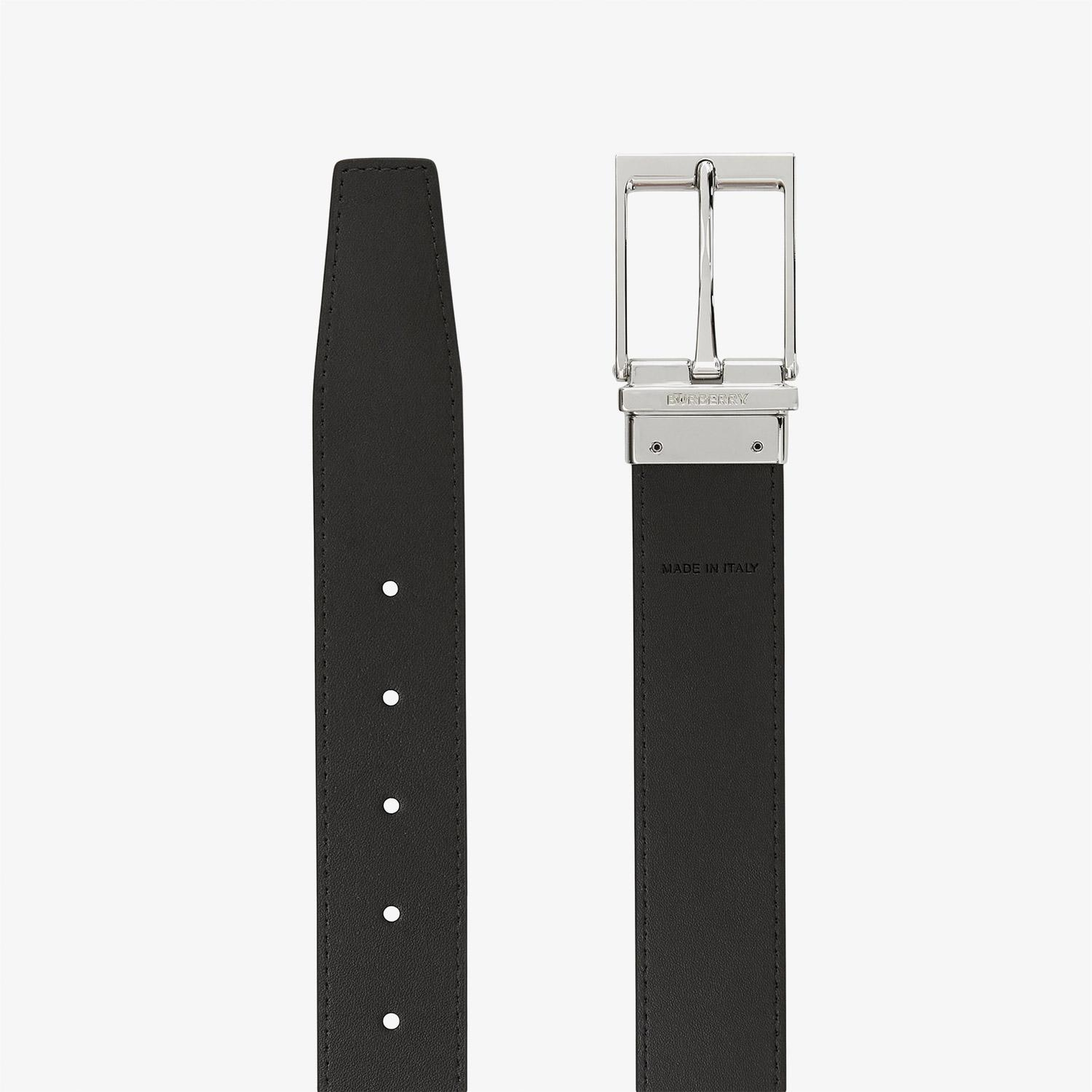 Burberry Check and Leather Reversible Erkek Siyah Kemer