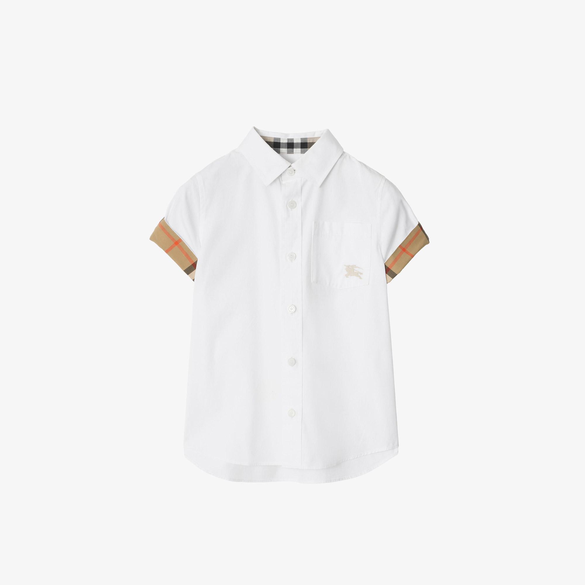 Burberry Owen Check Çocuk Beyaz Gömlek