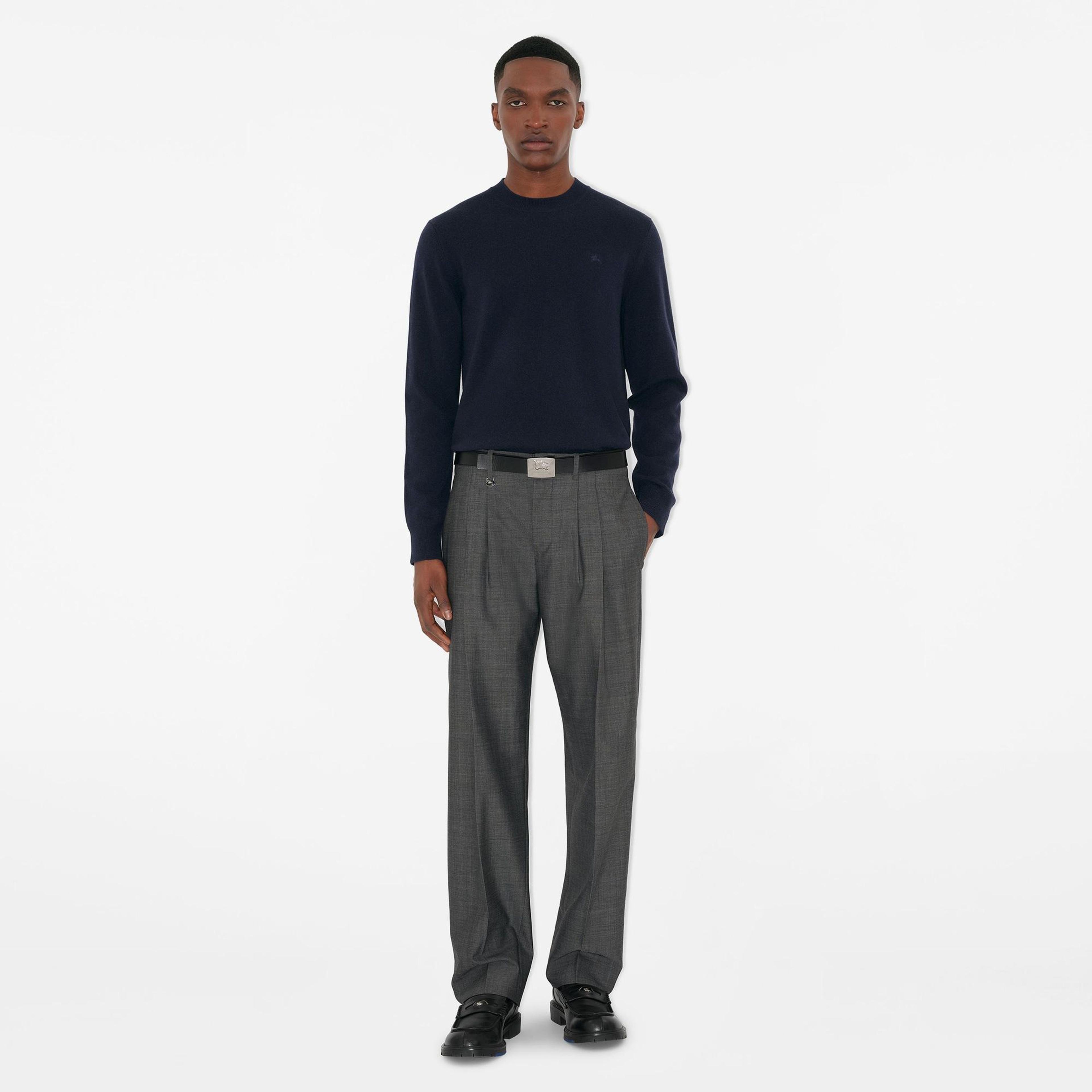 Burberry Cashmere Blend Erkek Lacivert Triko