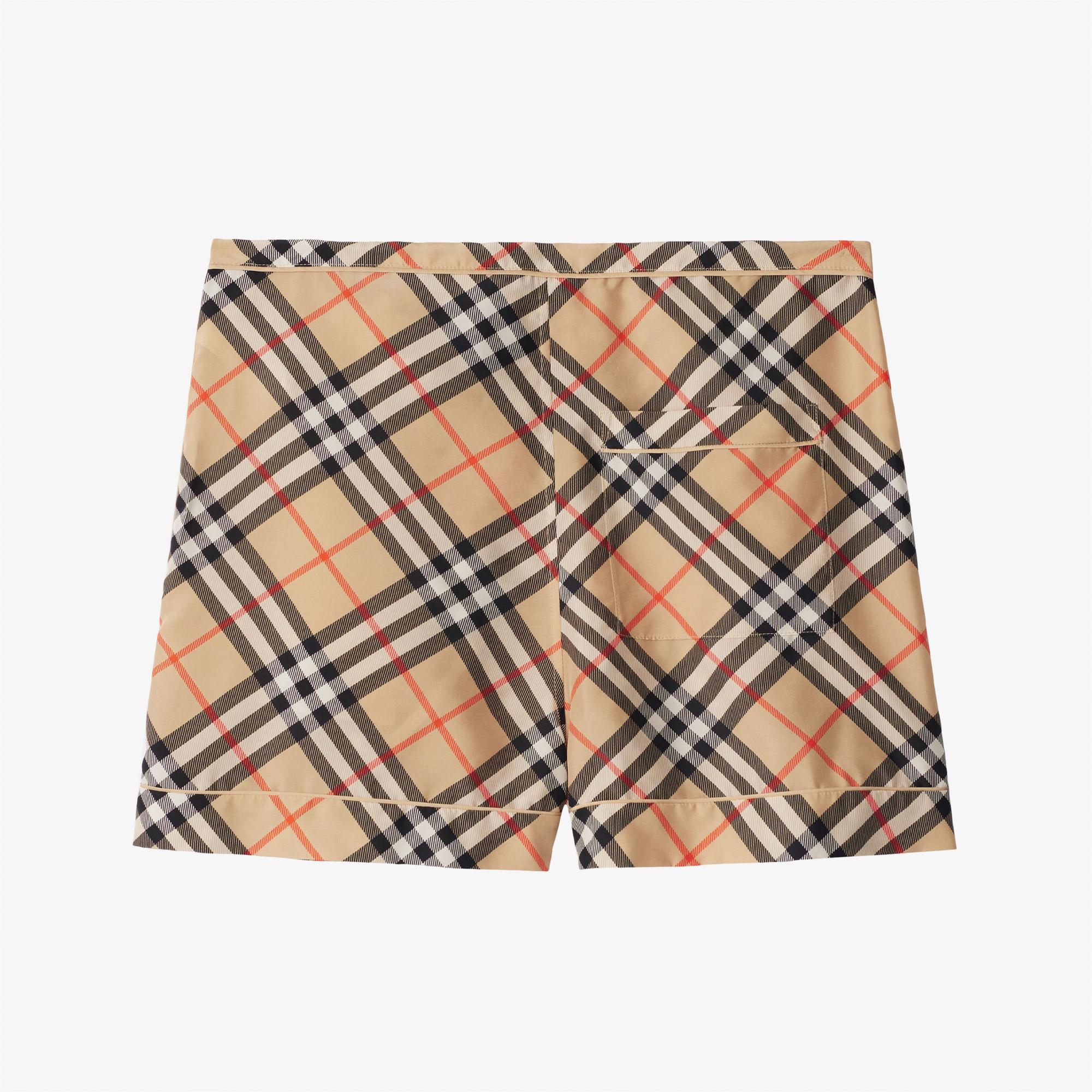 Burberry Check İpek Kadın Bej Şort