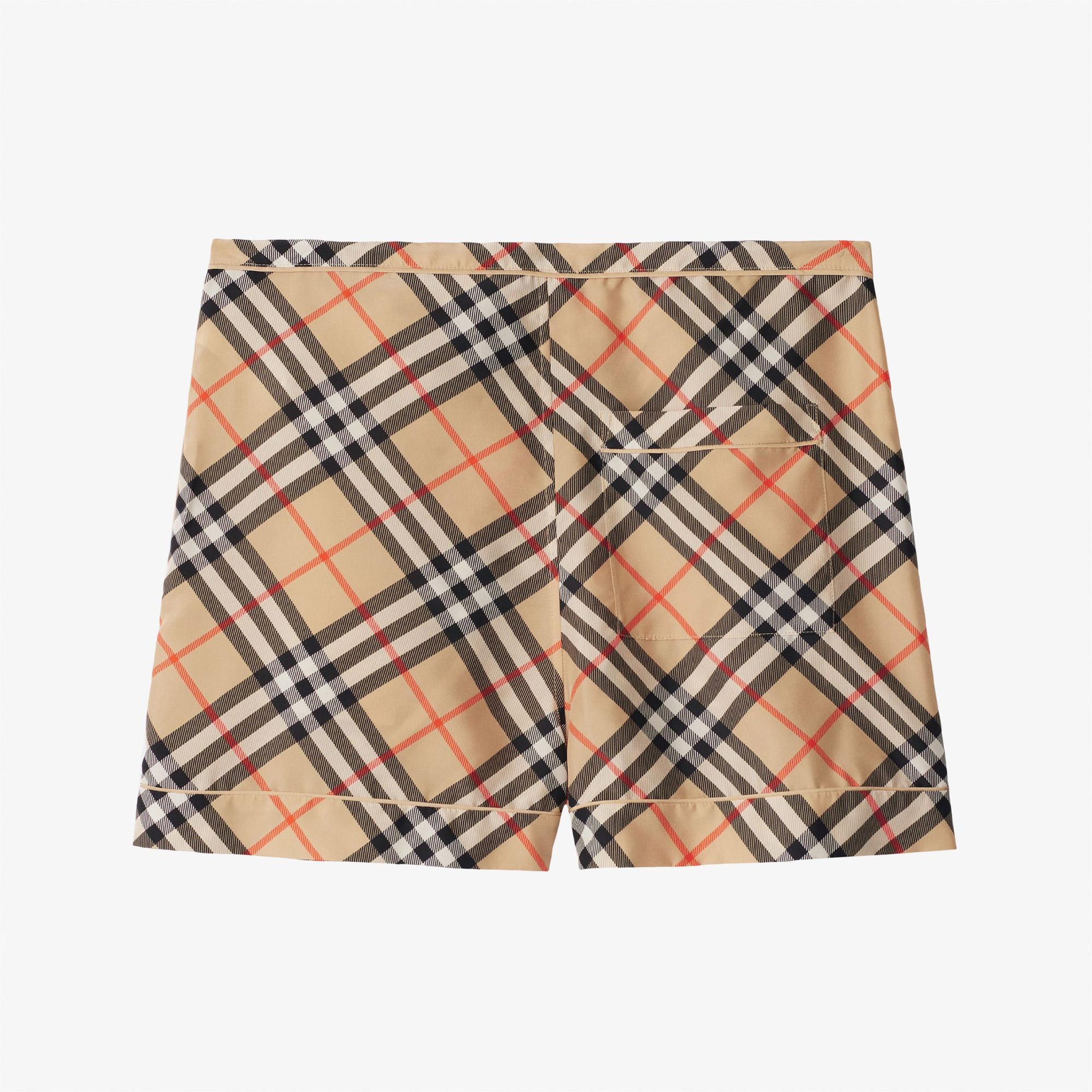 Burberry Check İpek Kadın Bej Şort