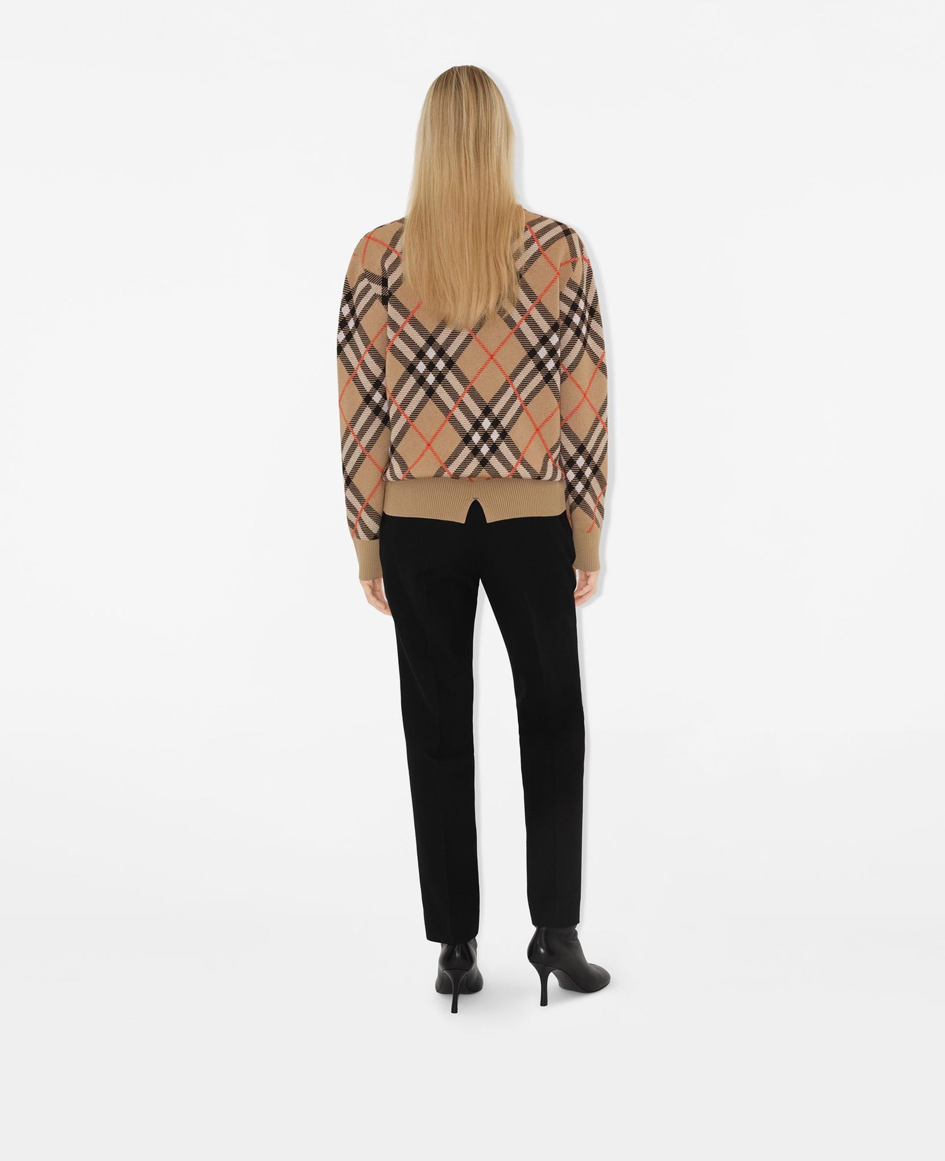 Burberry Check Yün Karışımlı Kadın Bej Kazak