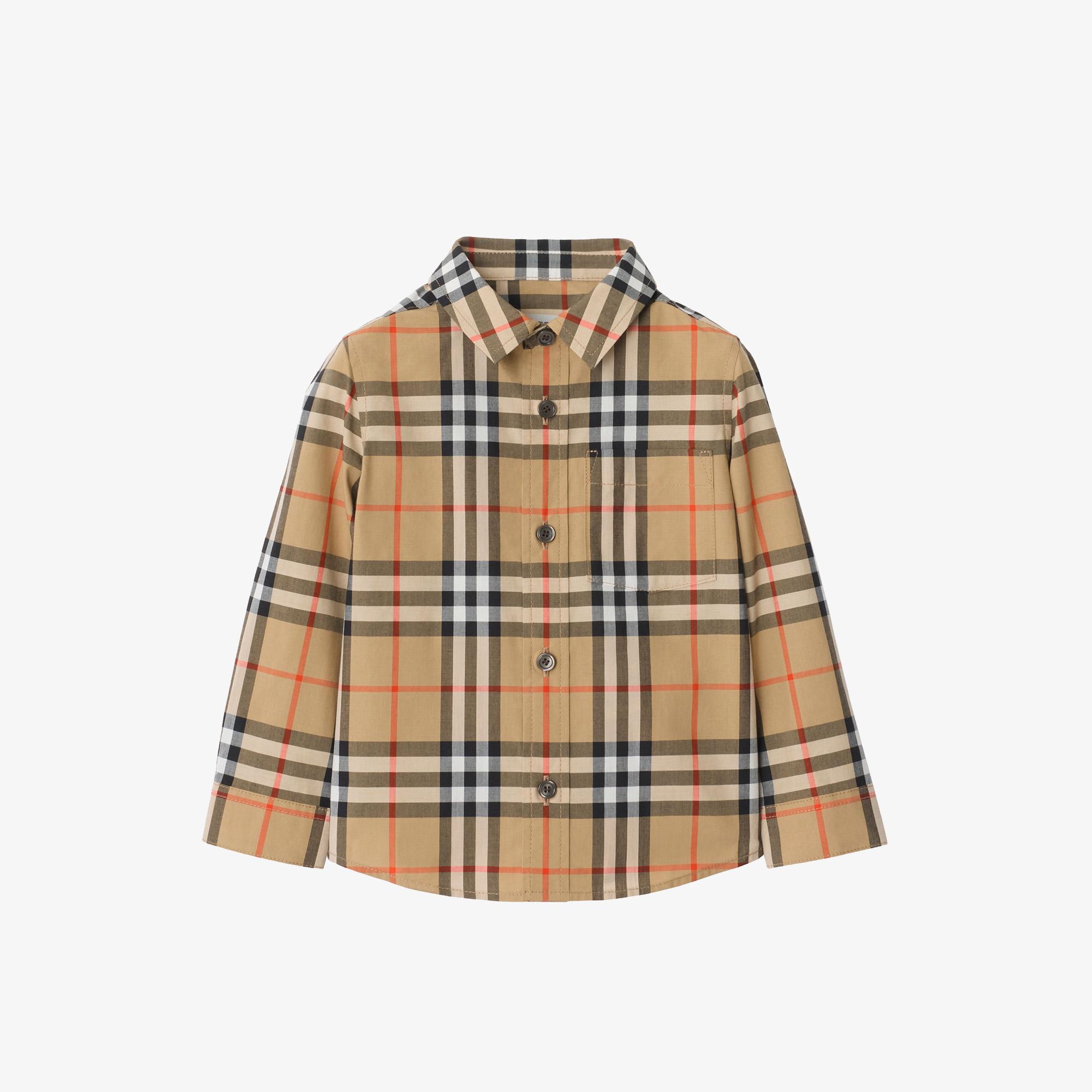 Burberry Owen Check Çocuk Bej Gömlek