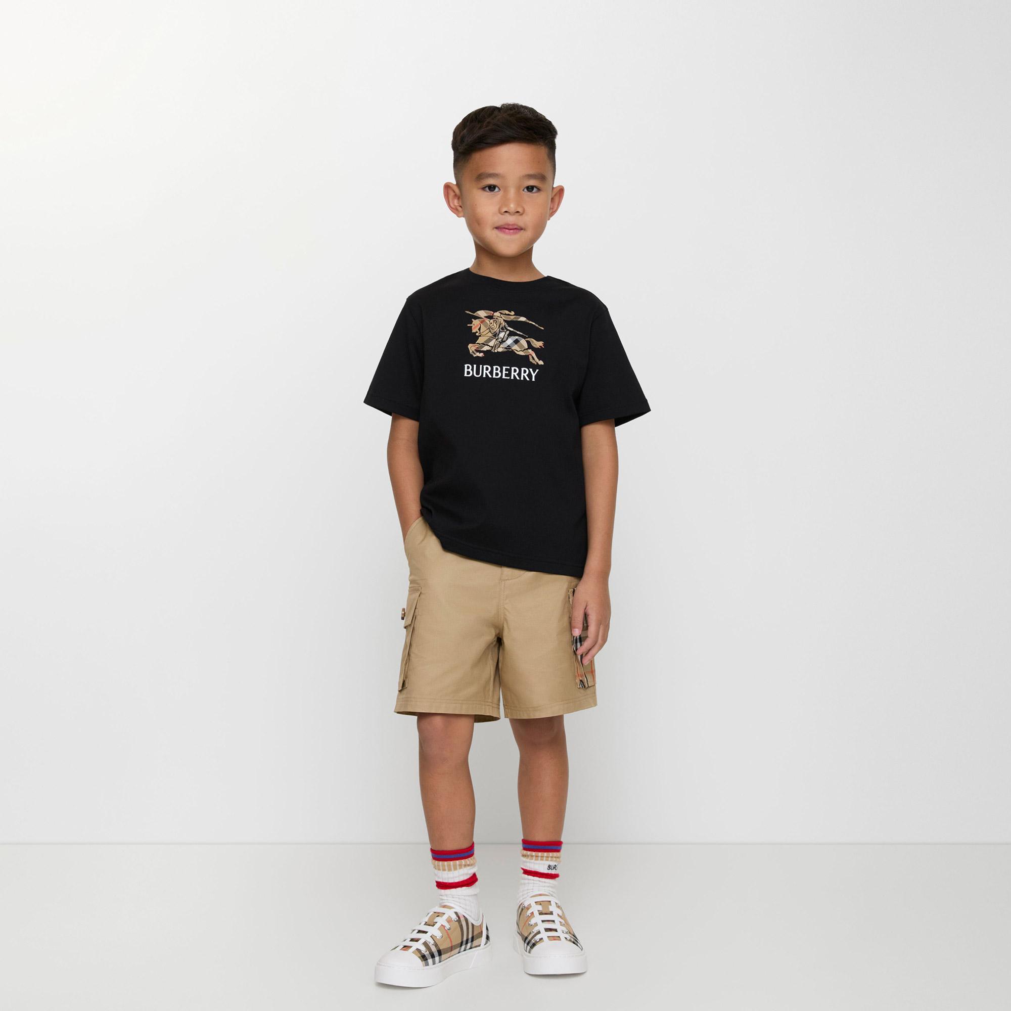 Burberry Cedar Knıght Çocuk Siyah T-Shirt