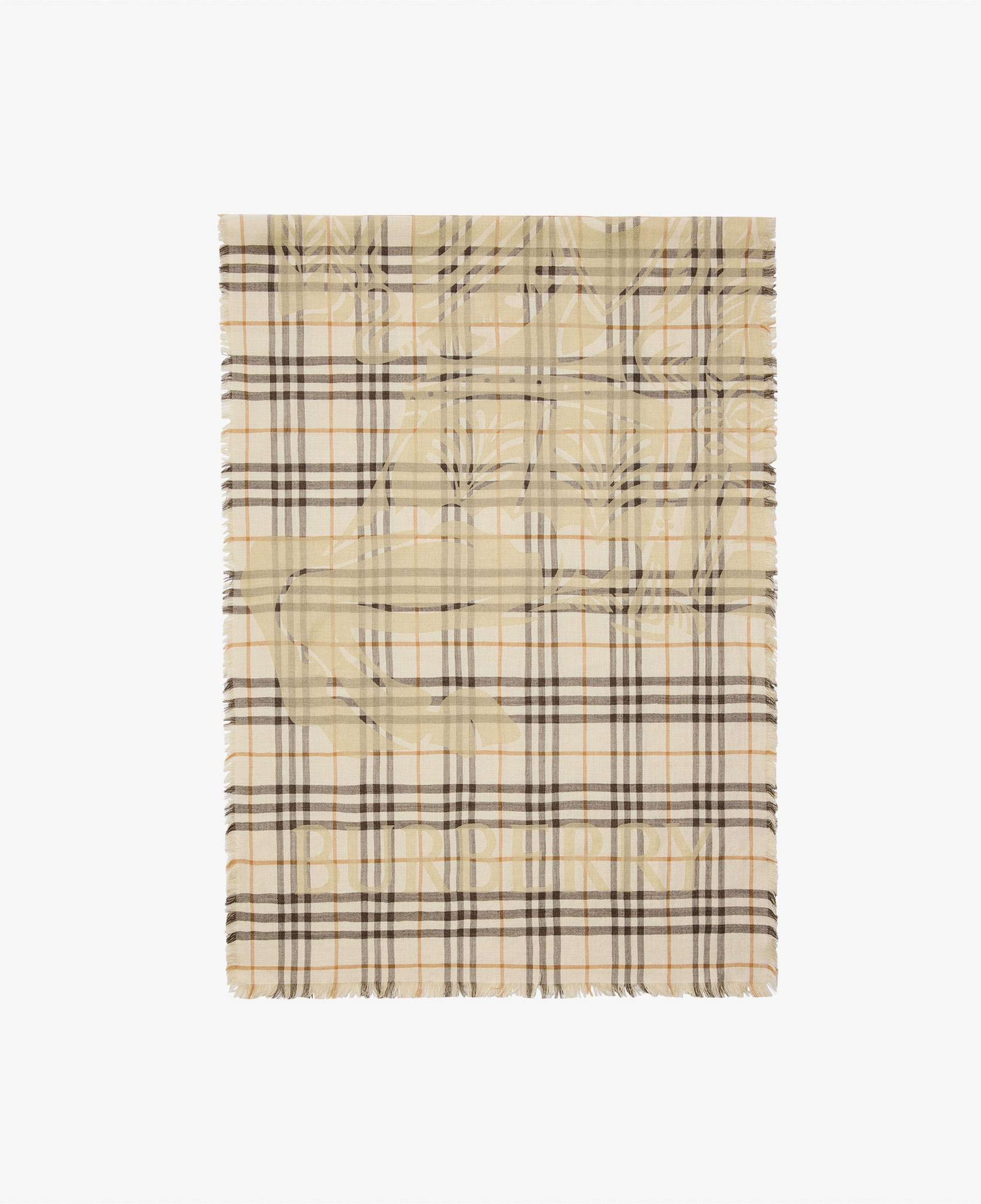 Burberry 200X70 Ekd Check Kadın Beyaz Atkı