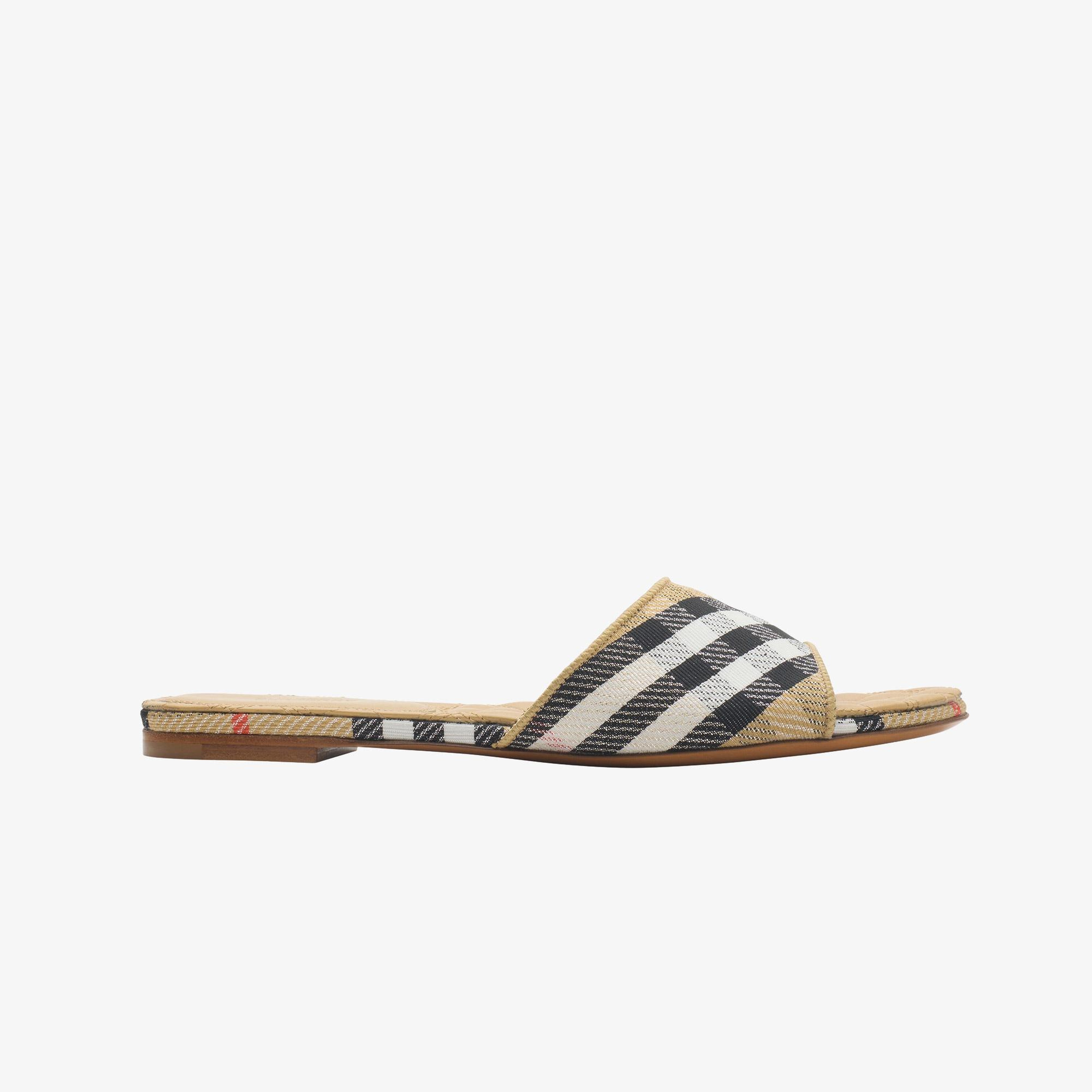 Burberry Sloane Check Kadın Bej Terlik