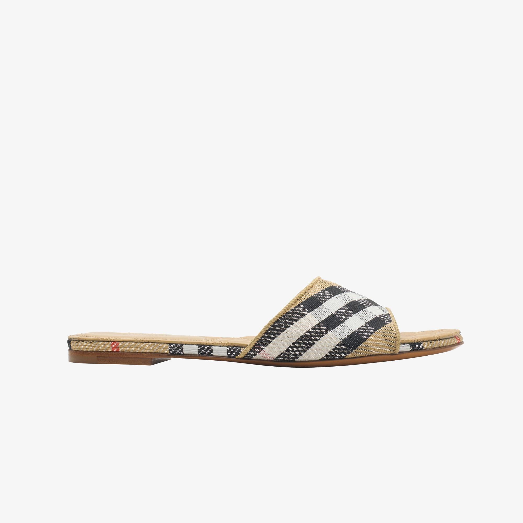 Burberry Sloane Check Kadın Bej Terlik