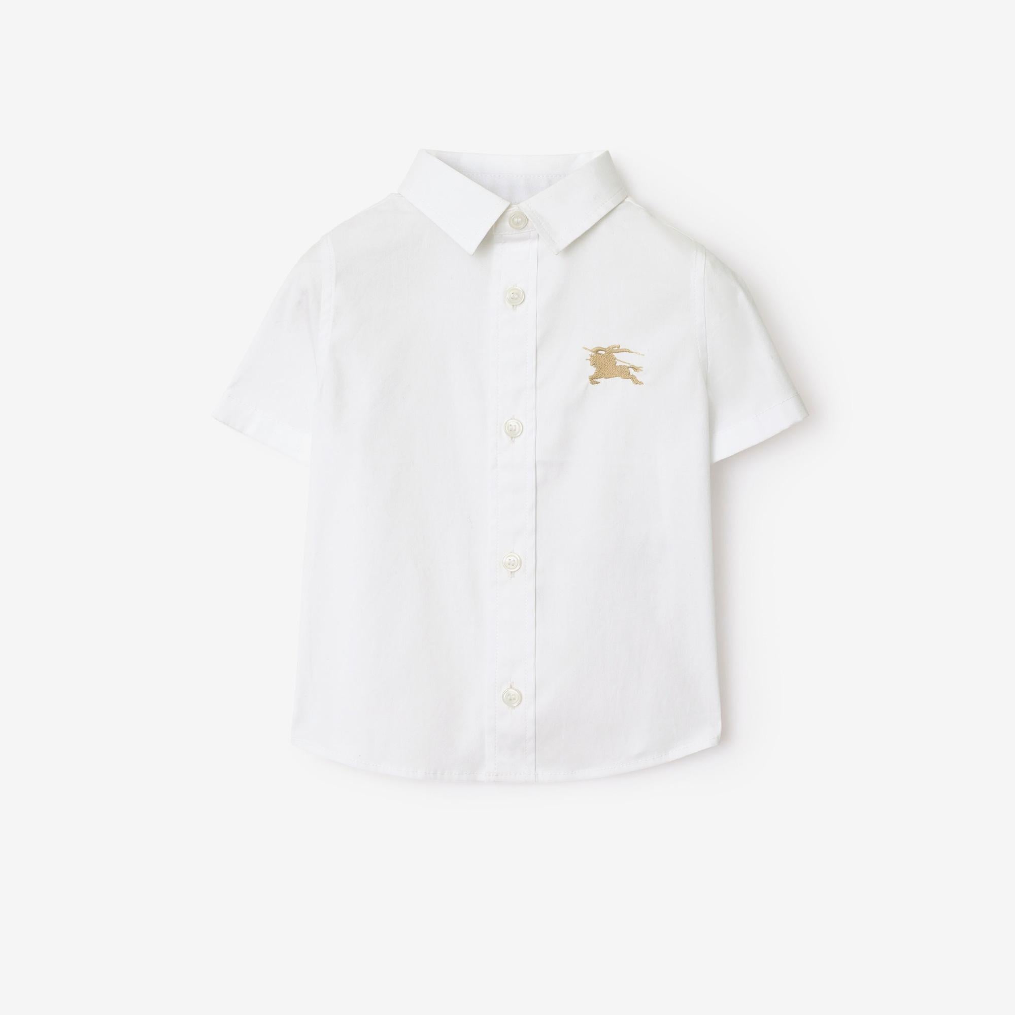 Burberry Owen Stretch Cotton Çocuk Beyaz Gömlek