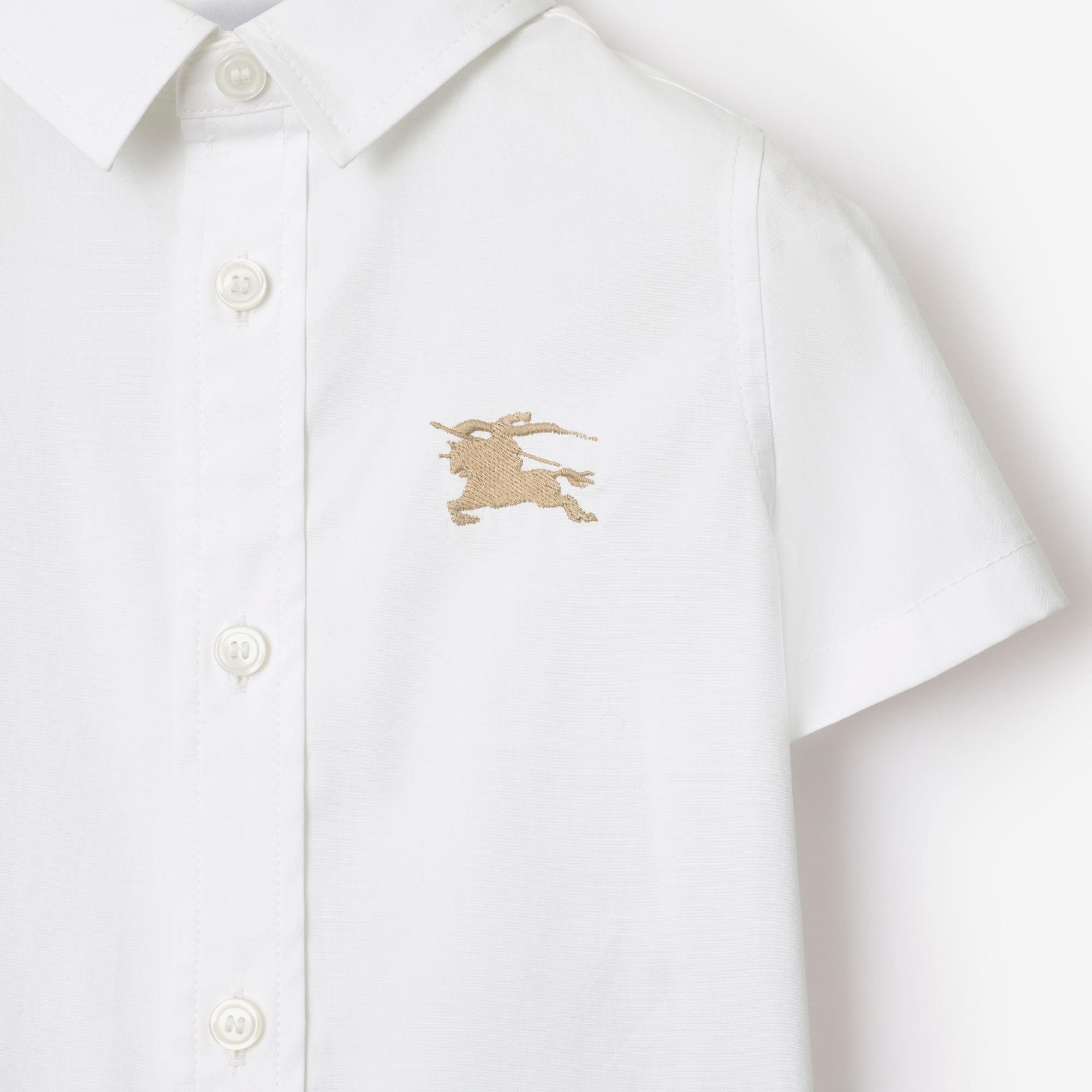 Burberry Owen Stretch Cotton Çocuk Beyaz Gömlek