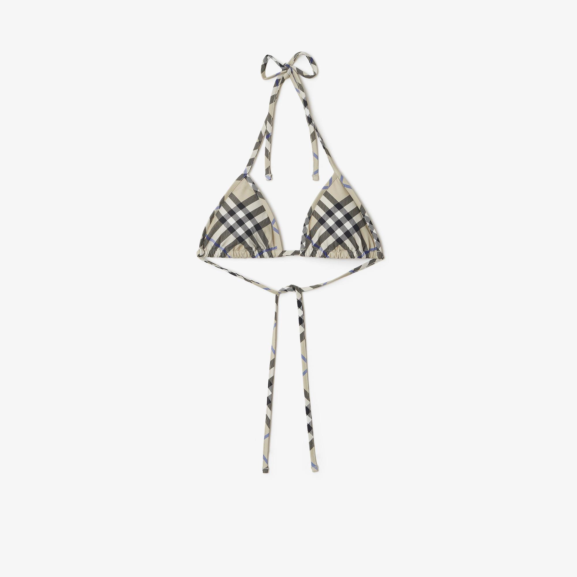 Burberry Check Kadın Krem Rengi Bikini Üstü