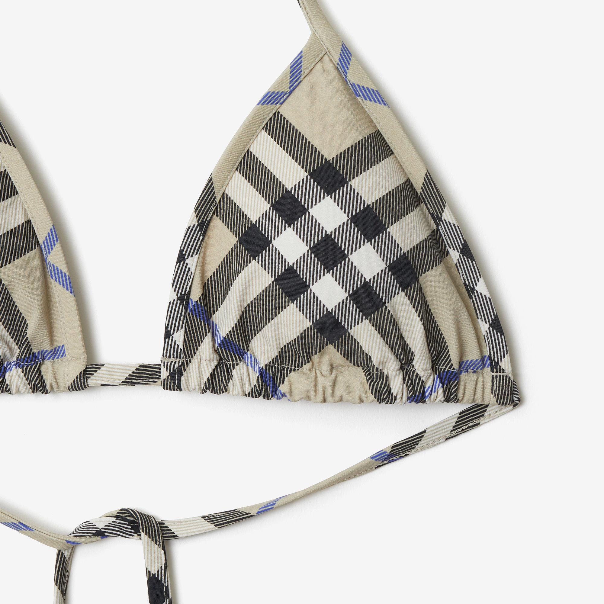 Burberry Check Kadın Krem Rengi Bikini Üstü
