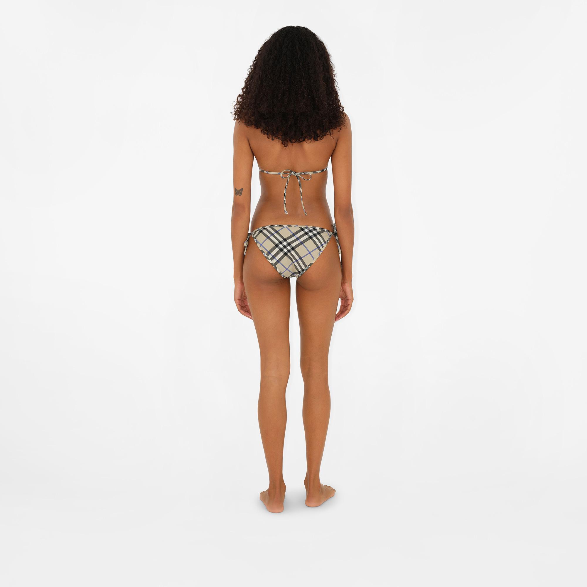 Burberry Check Kadın Krem Rengi Bikini Üstü