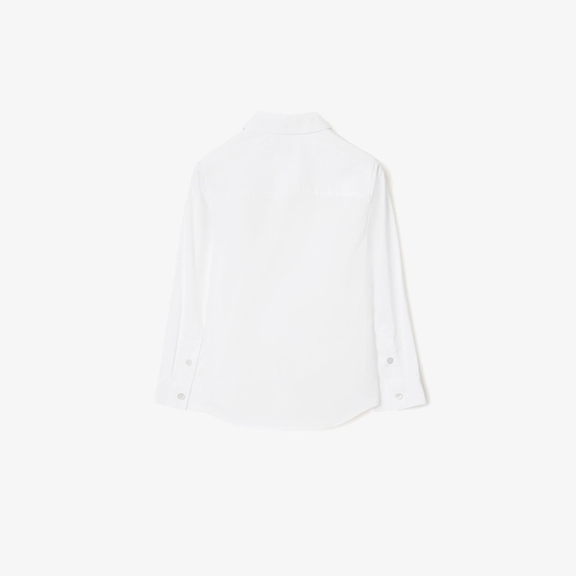 Burberry Owen Stretch Cotton Çocuk Beyaz Gömlek