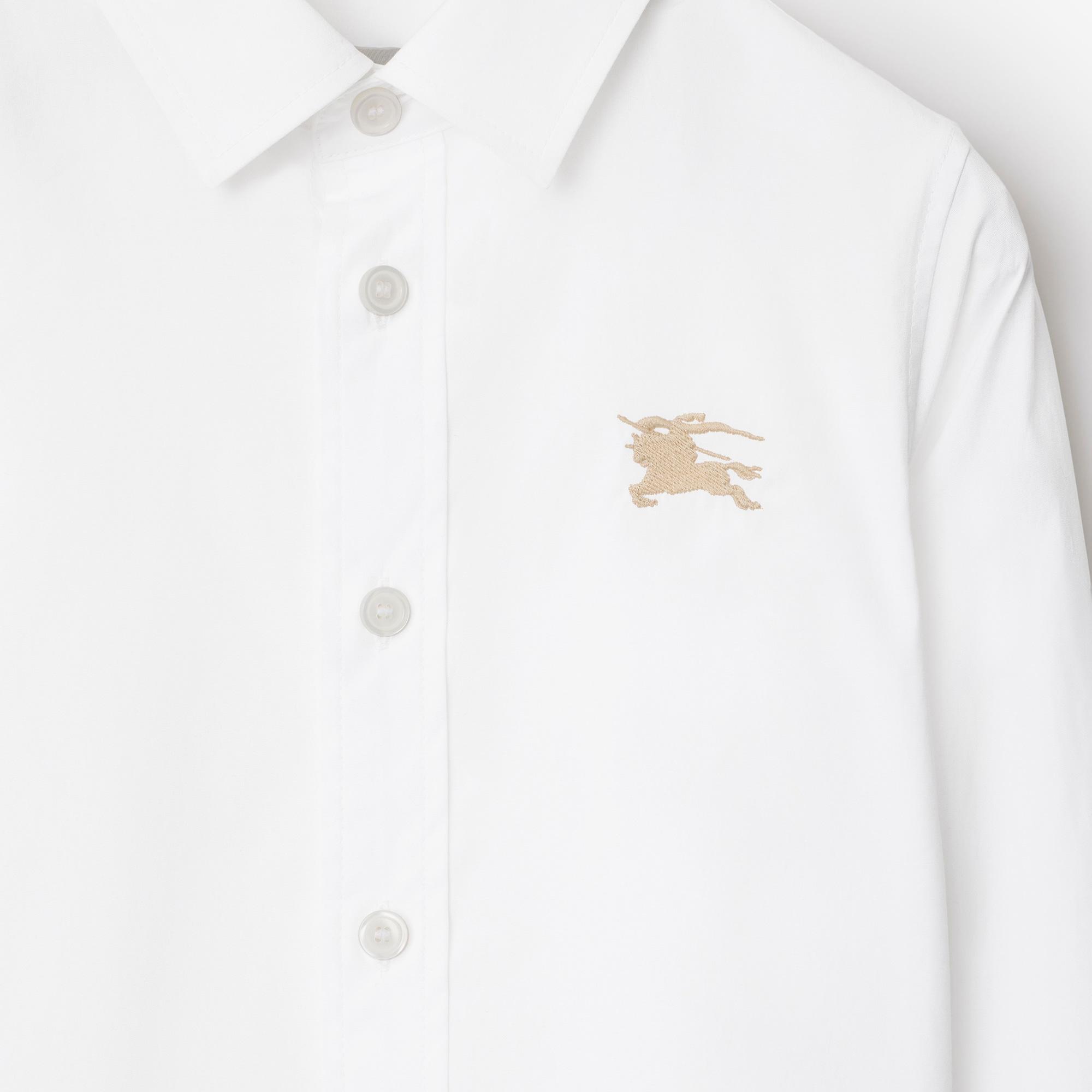 Burberry Owen Stretch Cotton Çocuk Beyaz Gömlek