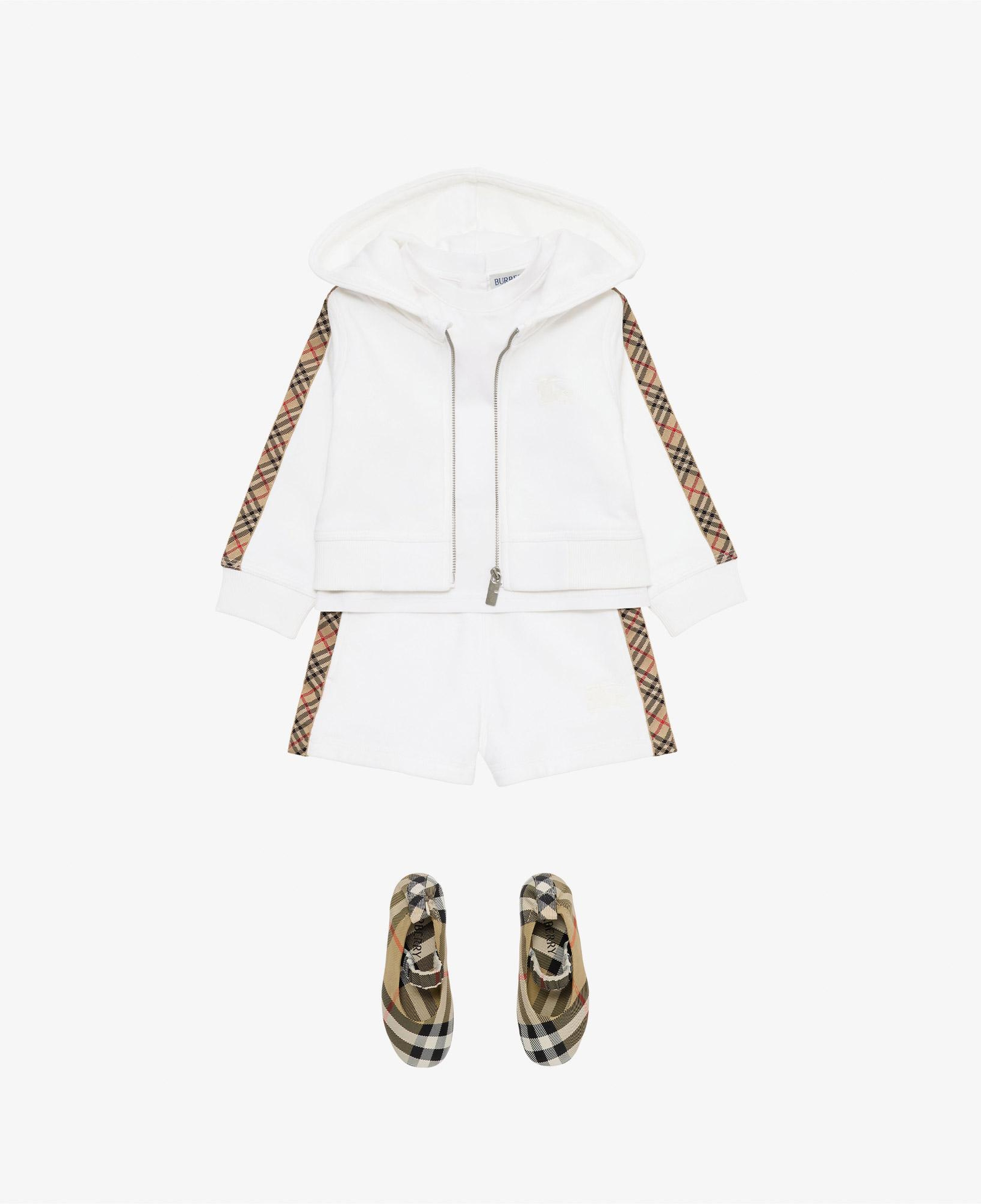 Burberry Caterina Check Trim Cotton Çocuk Beyaz Şort