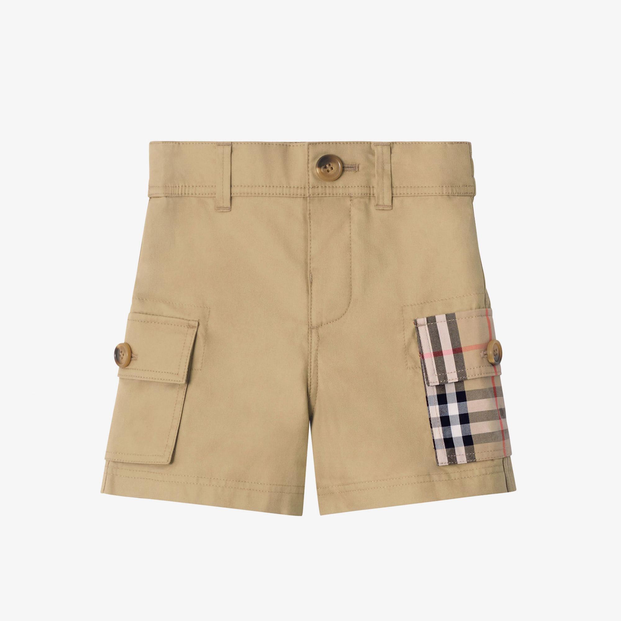 Burberry Oscar Check Pocket Çocuk Bej Şort