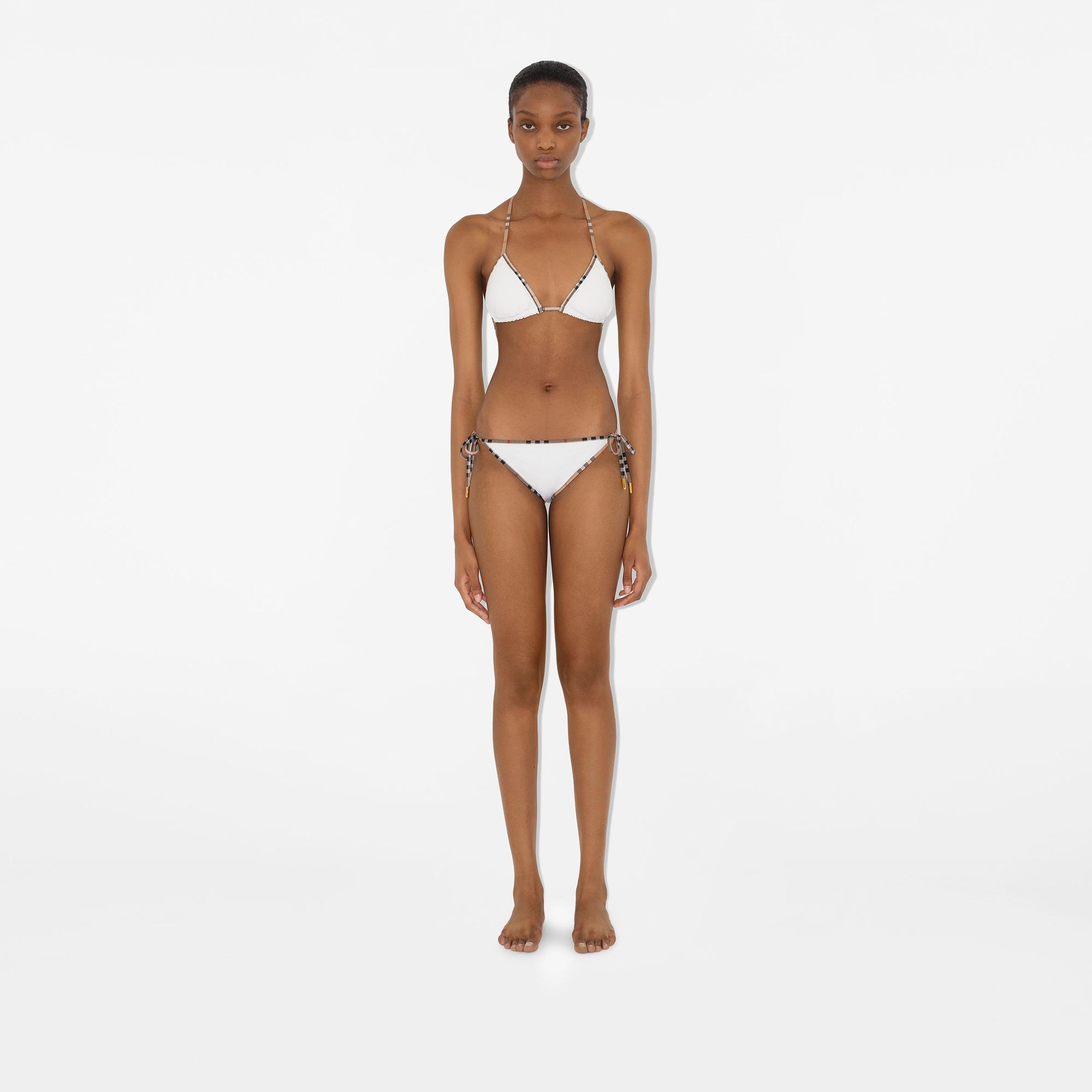 Burberry Check Trim Kadın Beyaz Bikini Takımı