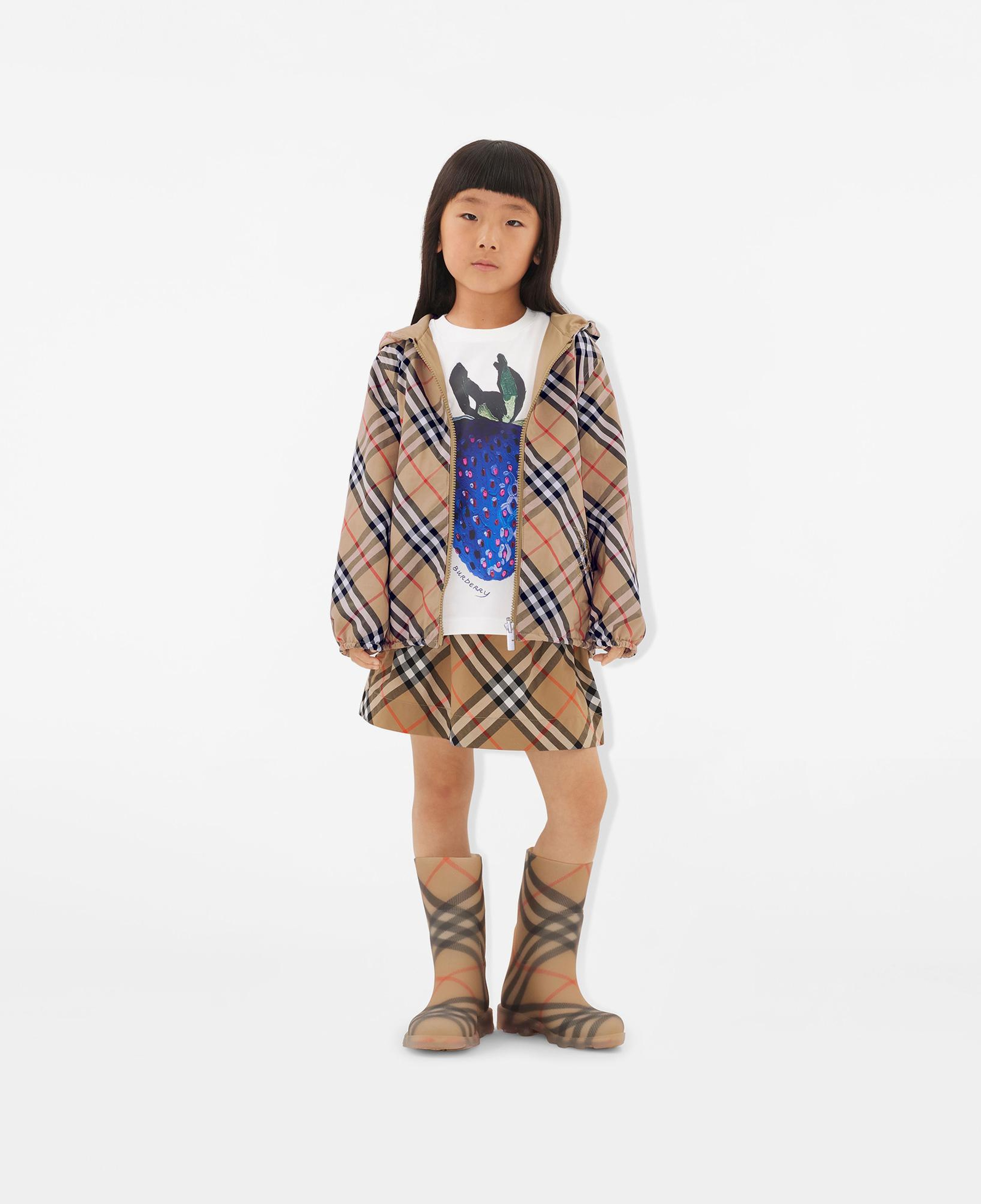 Burberry Reversible Check Pamuk Karışımlı Çocuk Bej Ceket