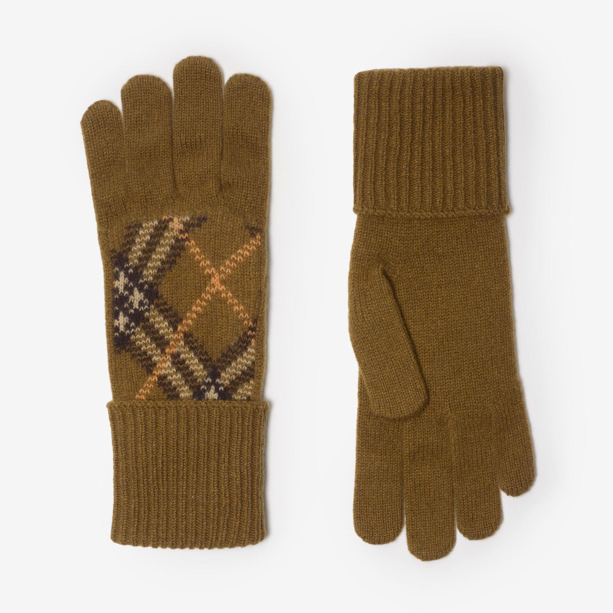 Burberry Haw Cashmere Blend Erkek Haki Eldiven