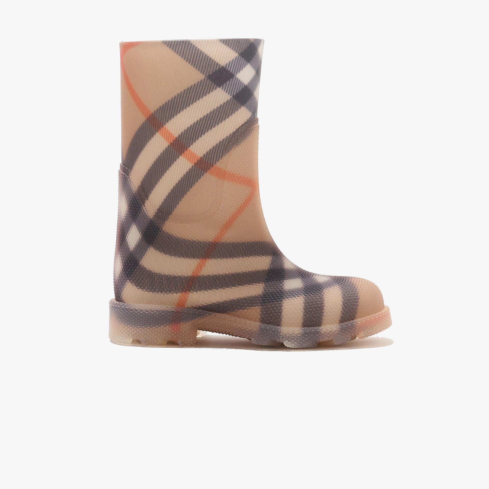 Burberry Check Rubber Marsh High Çocuk Bej Bot