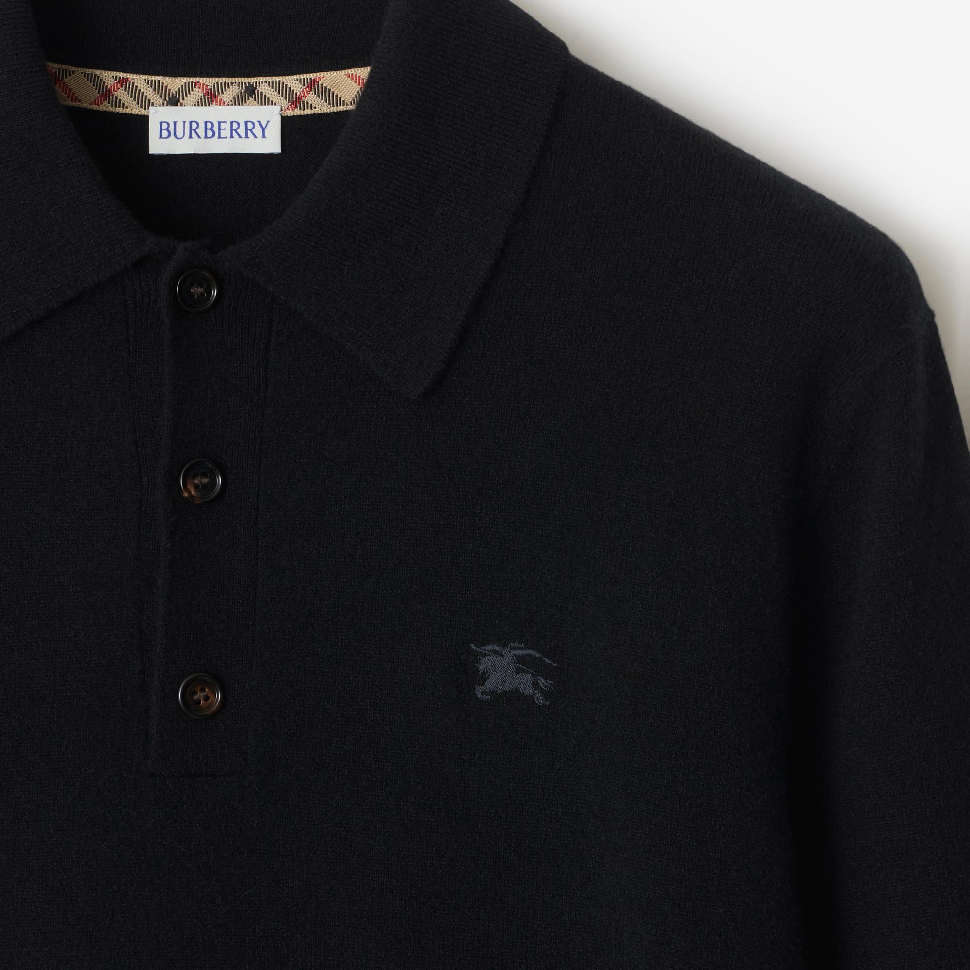 Burberry Cashmere Blend Erkek Siyah Uzun Kollu Triko