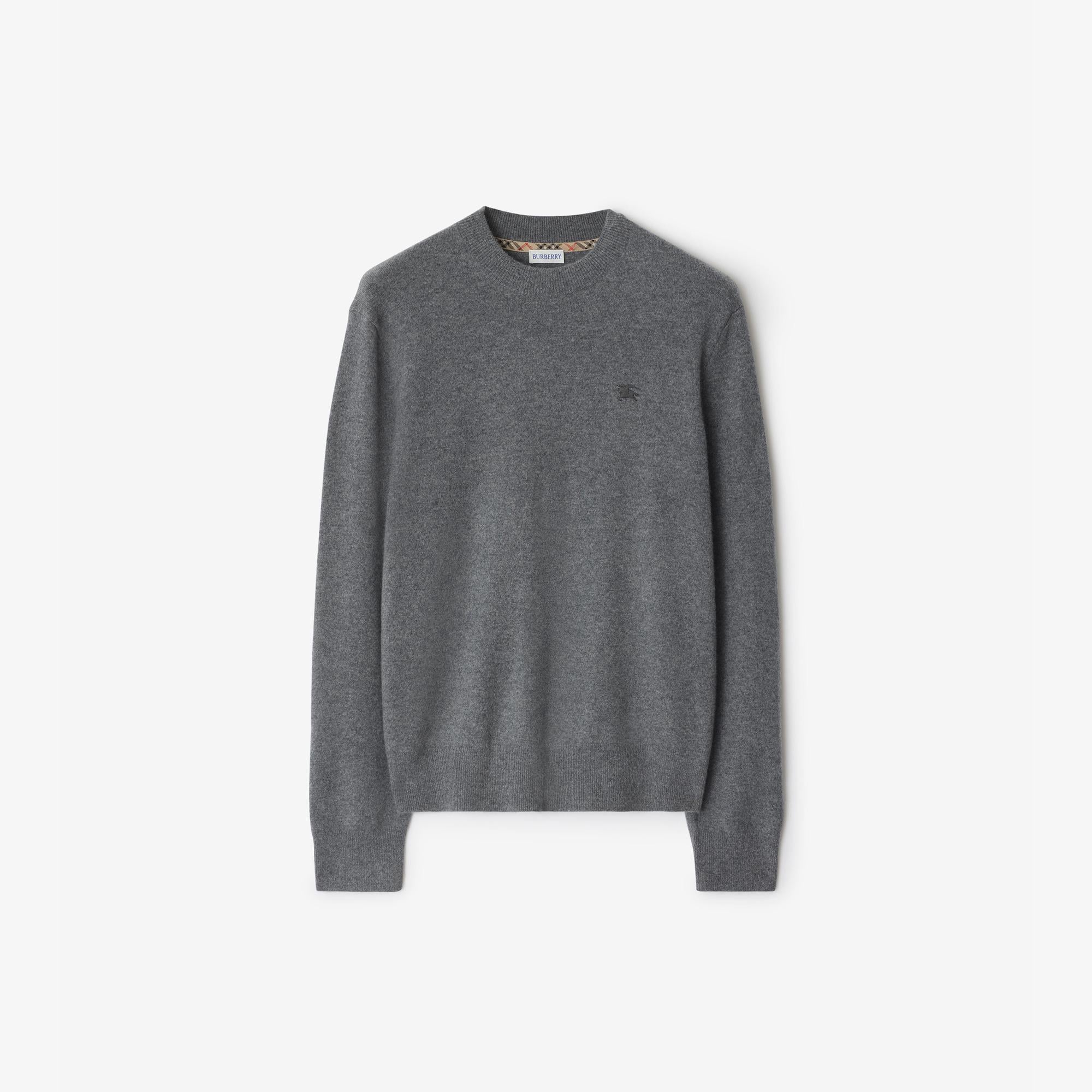 Burberry Cashmere Blend Erkek Gri Triko