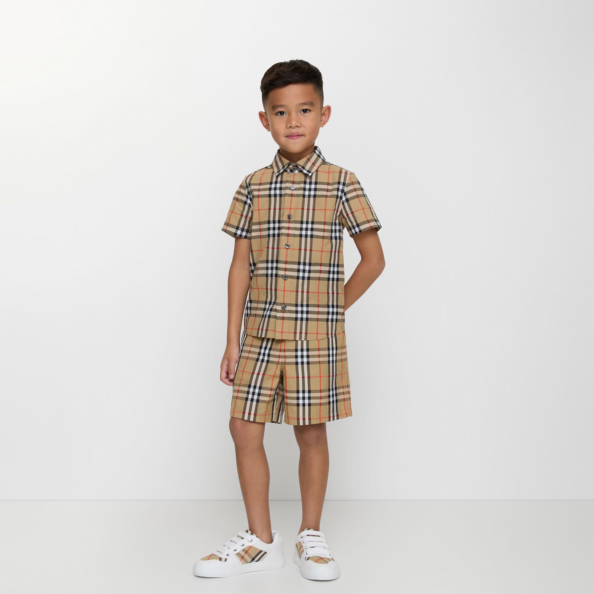 Burberry Owen Check Çocuk Bej Gömlek