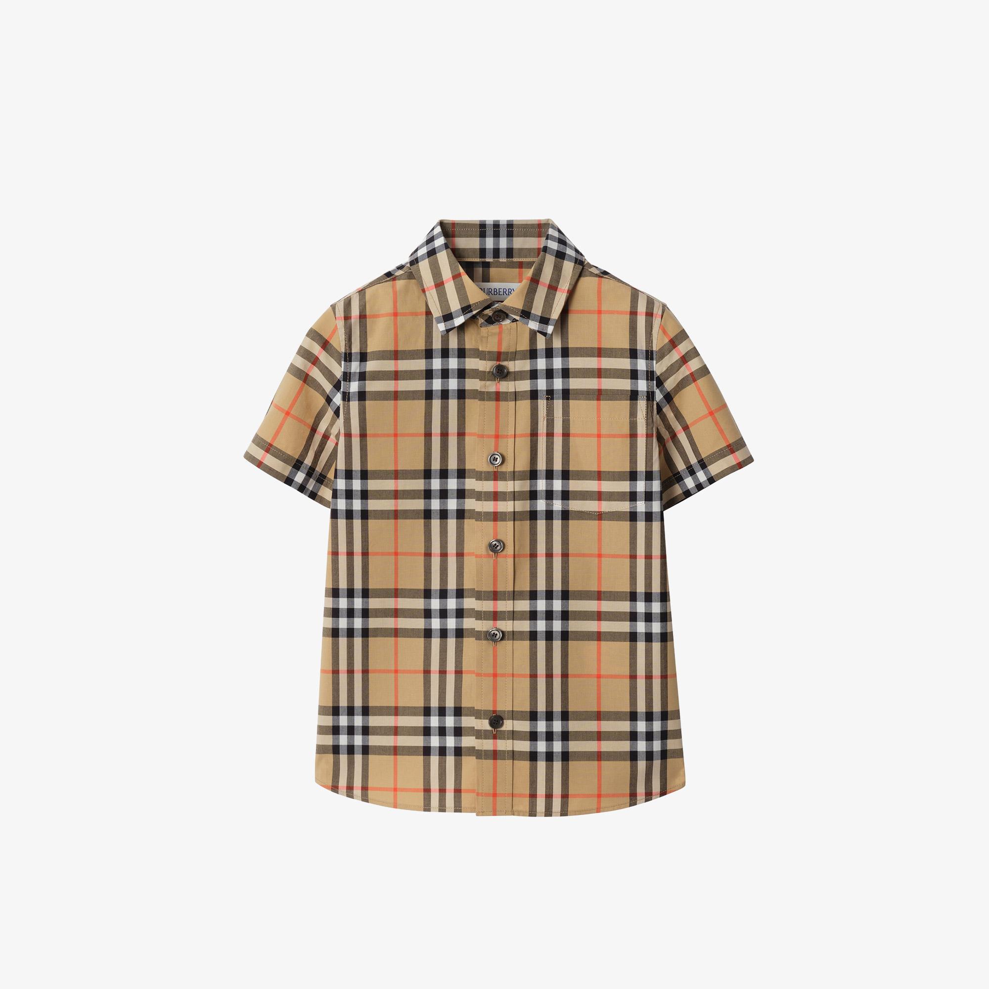 Burberry Owen Check Çocuk Bej Gömlek