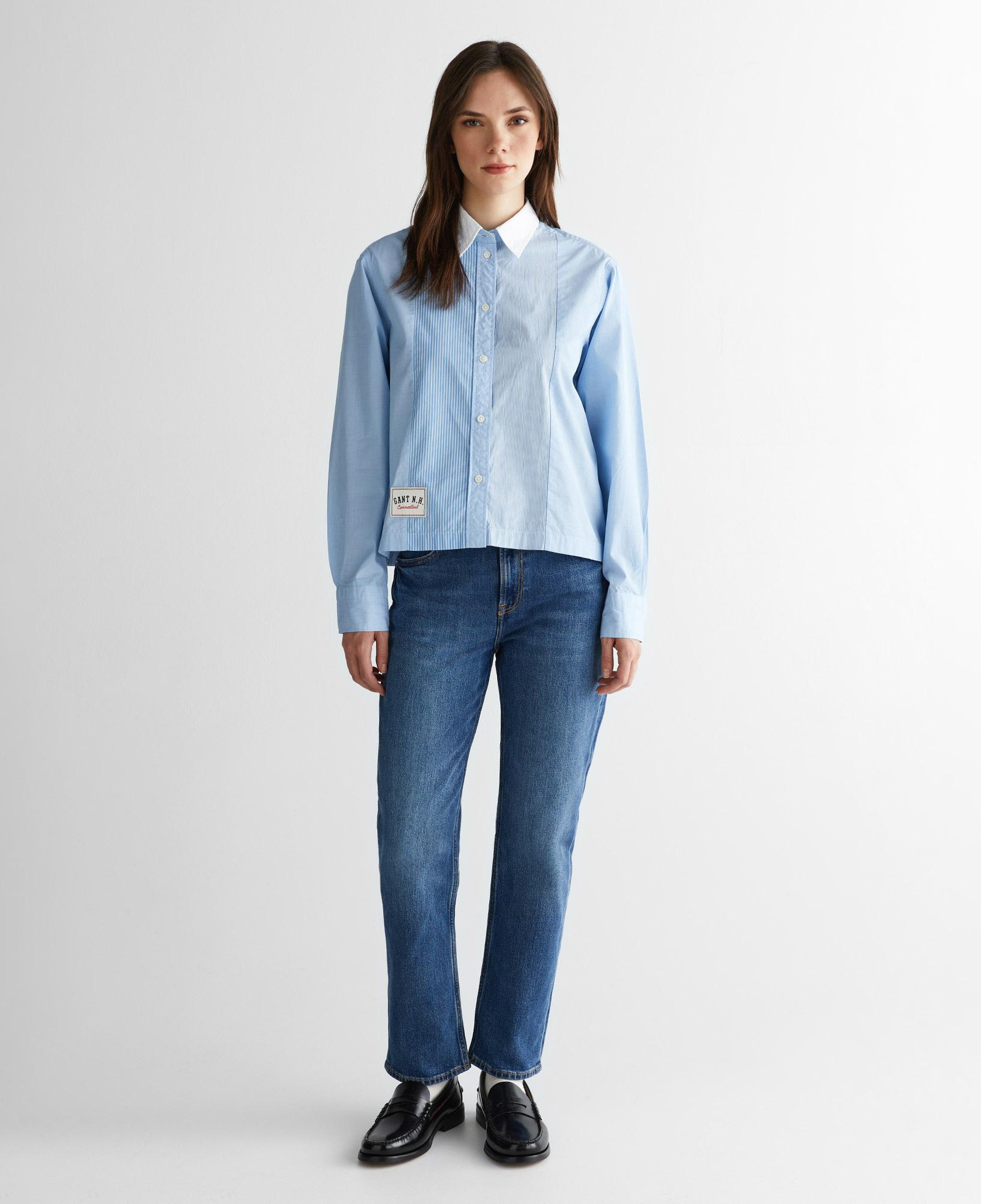 GANT Kadın Mavi Klasik Yaka Çizgili Gömlek