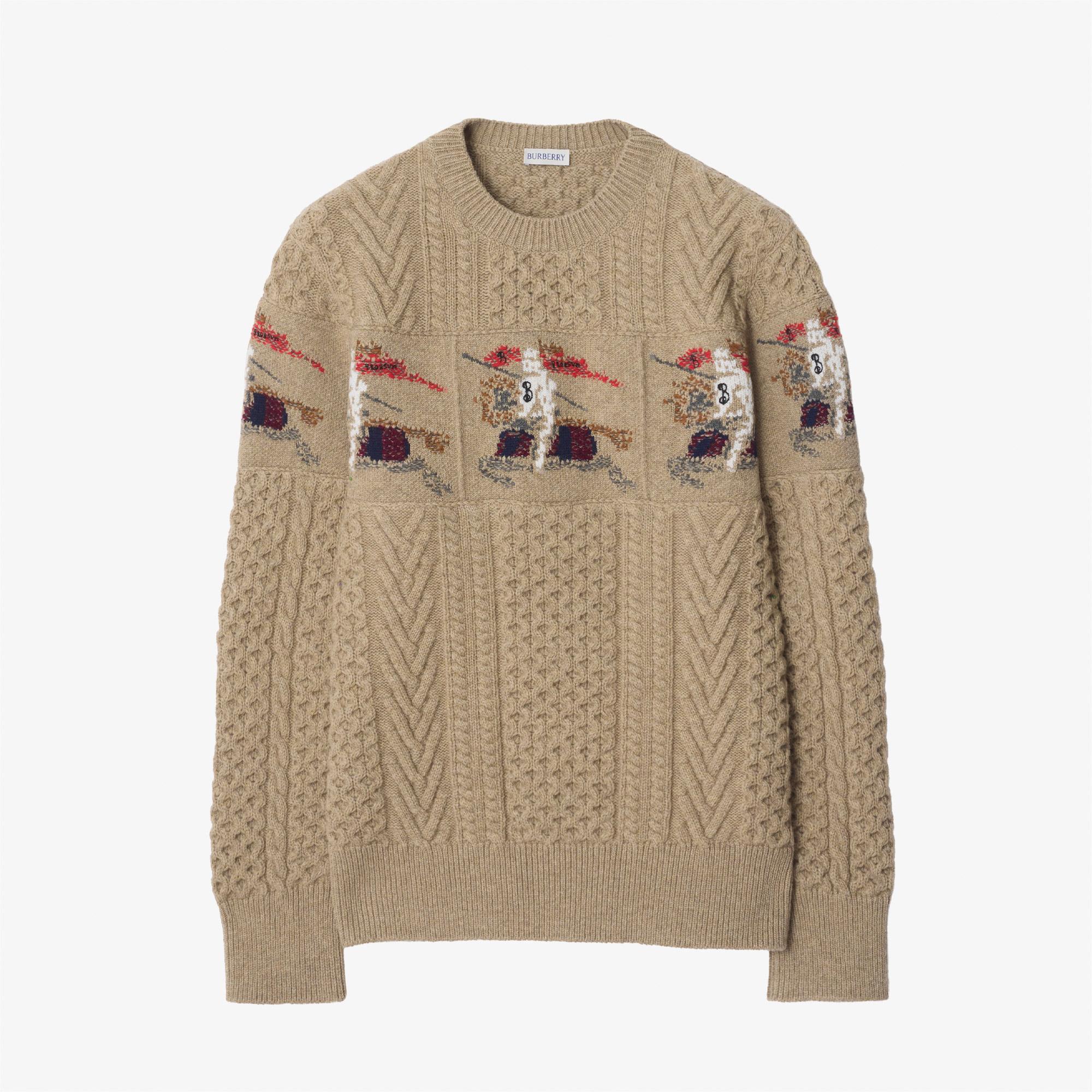 Burberry Edward Aran Erkek Kahverengi Triko