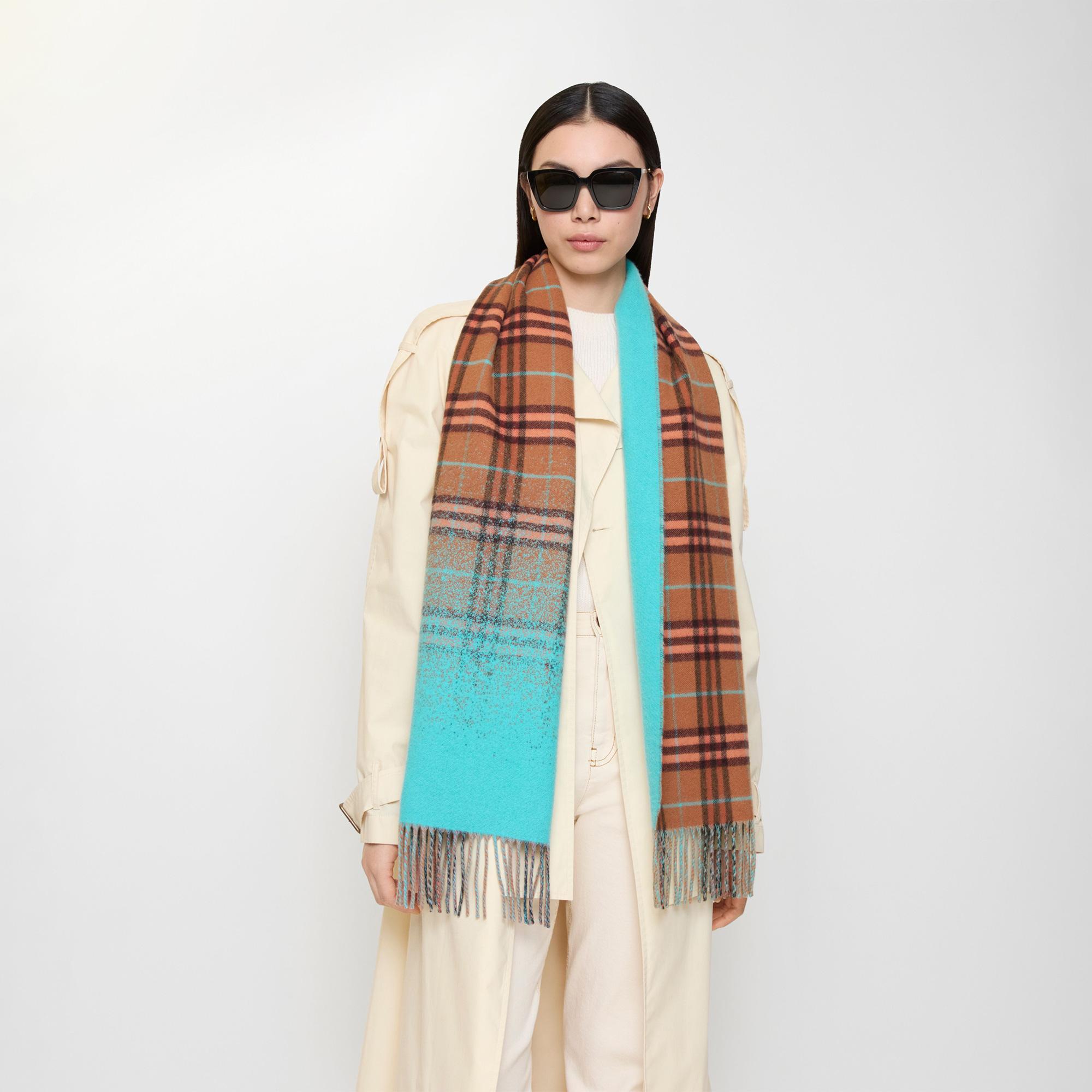 Burberry Gradıent Check Kadın Turuncu Atkı