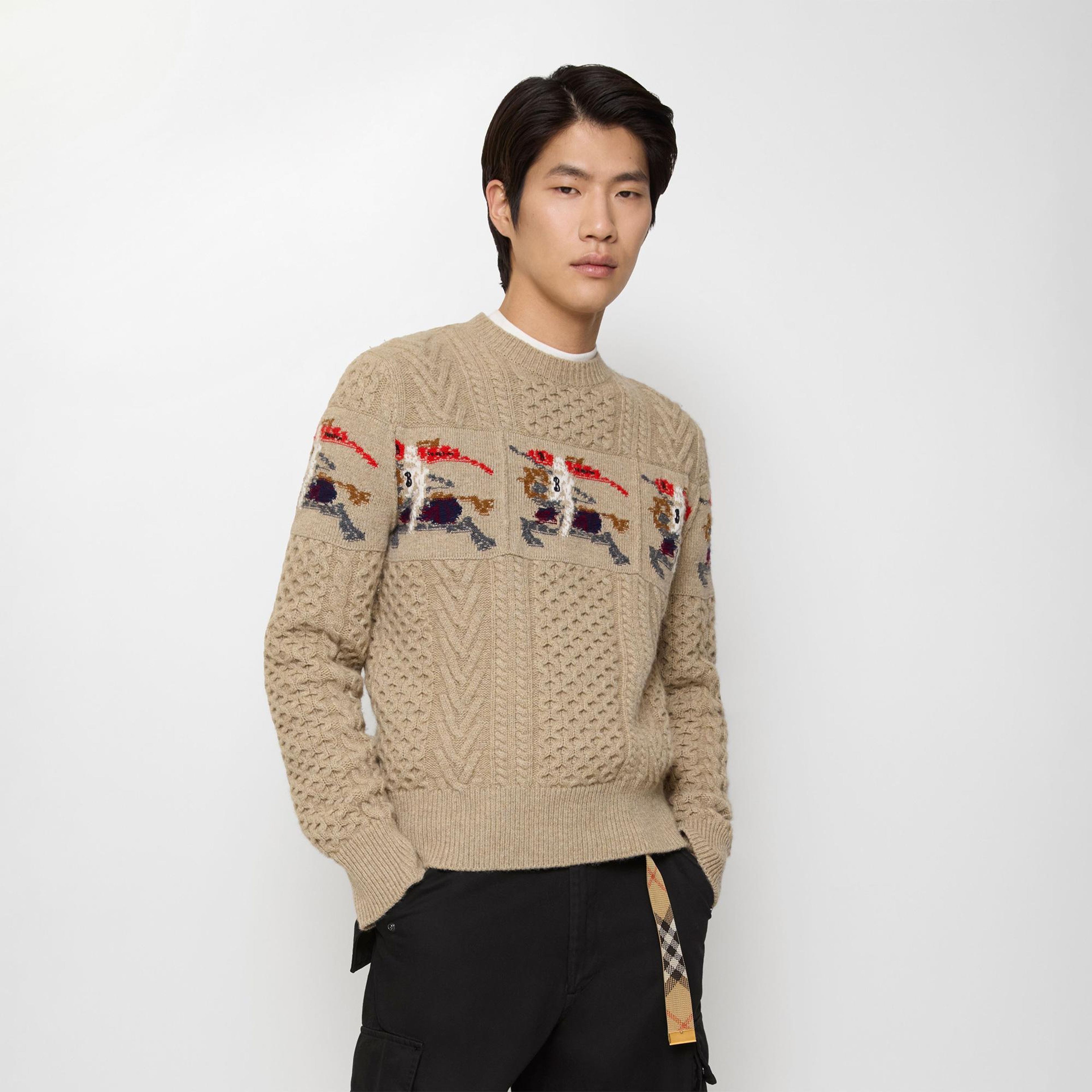 Burberry Edward Aran Erkek Kahverengi Triko