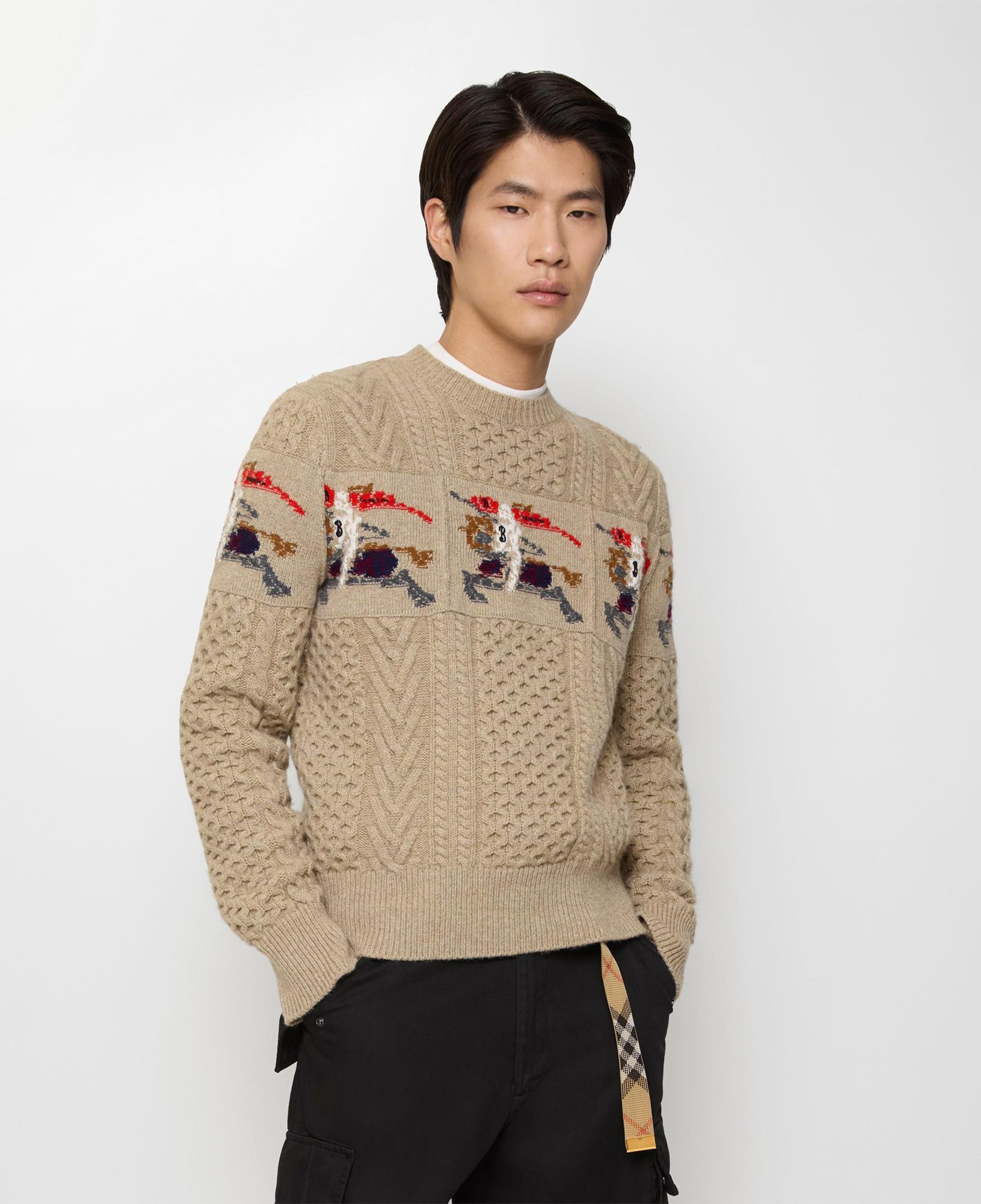 Burberry Edward Aran Erkek Kahverengi Triko