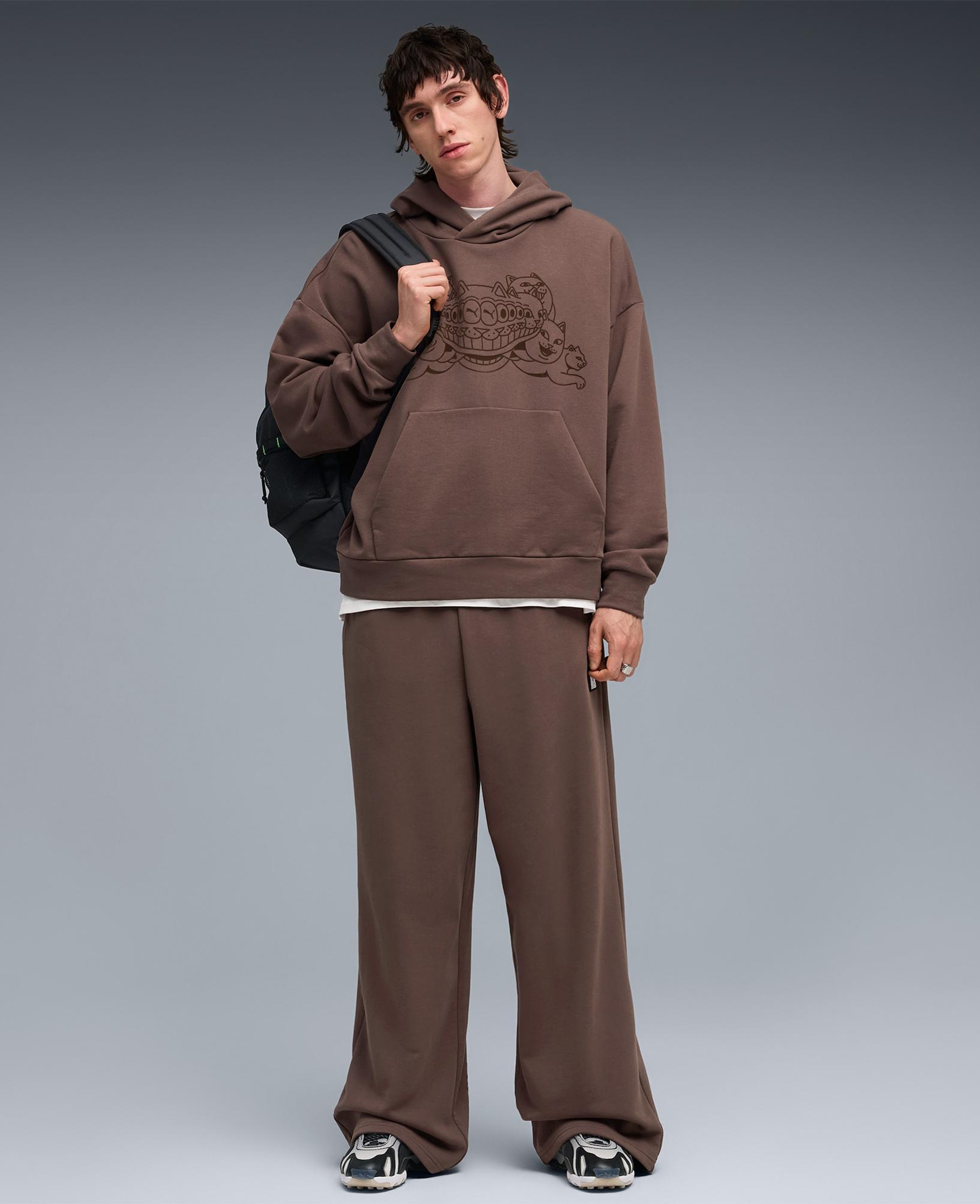 Puma X Ripndip Boxy Erkek Kahverengi Sweatshirt