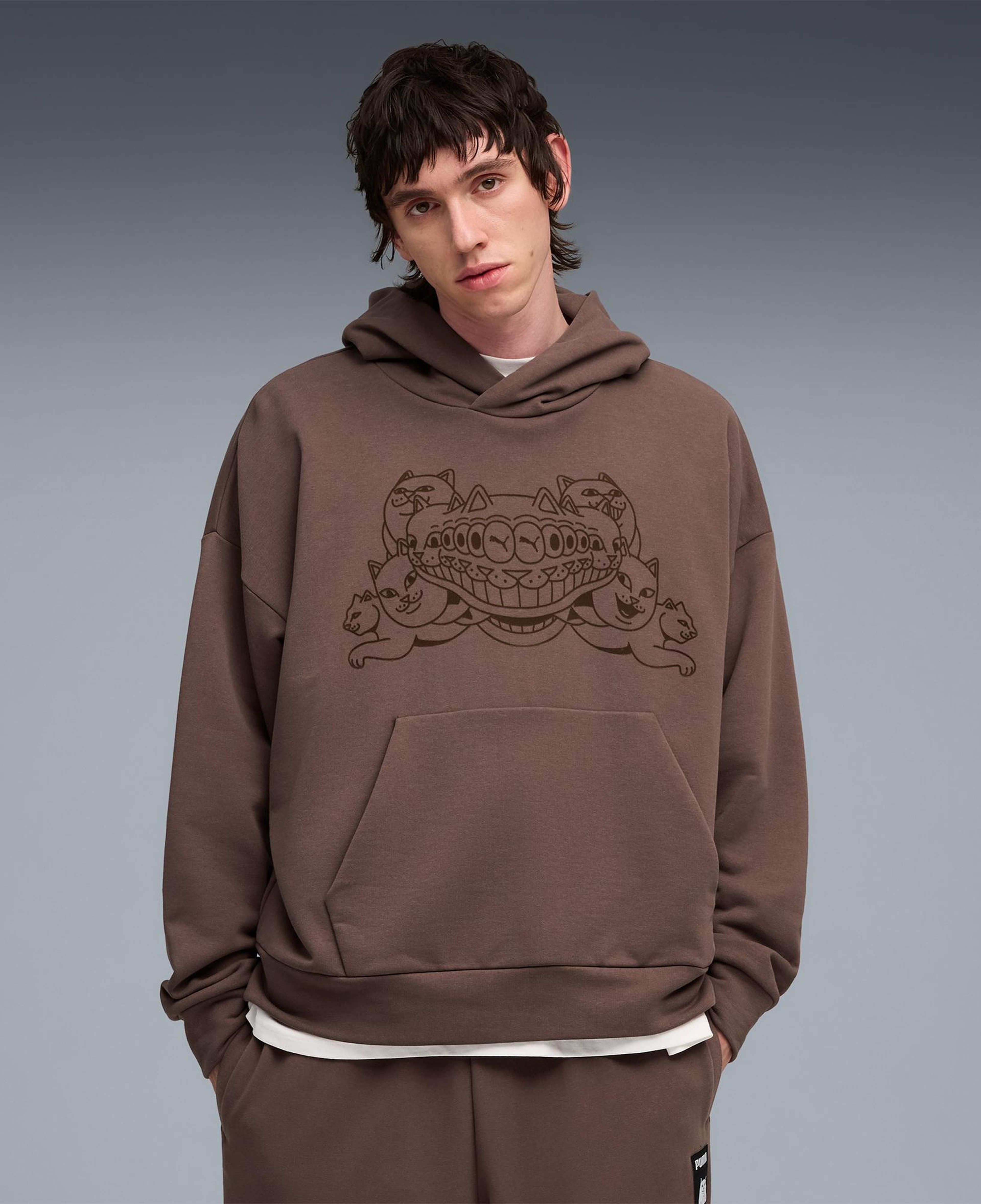 Puma X Ripndip Boxy Erkek Kahverengi Sweatshirt