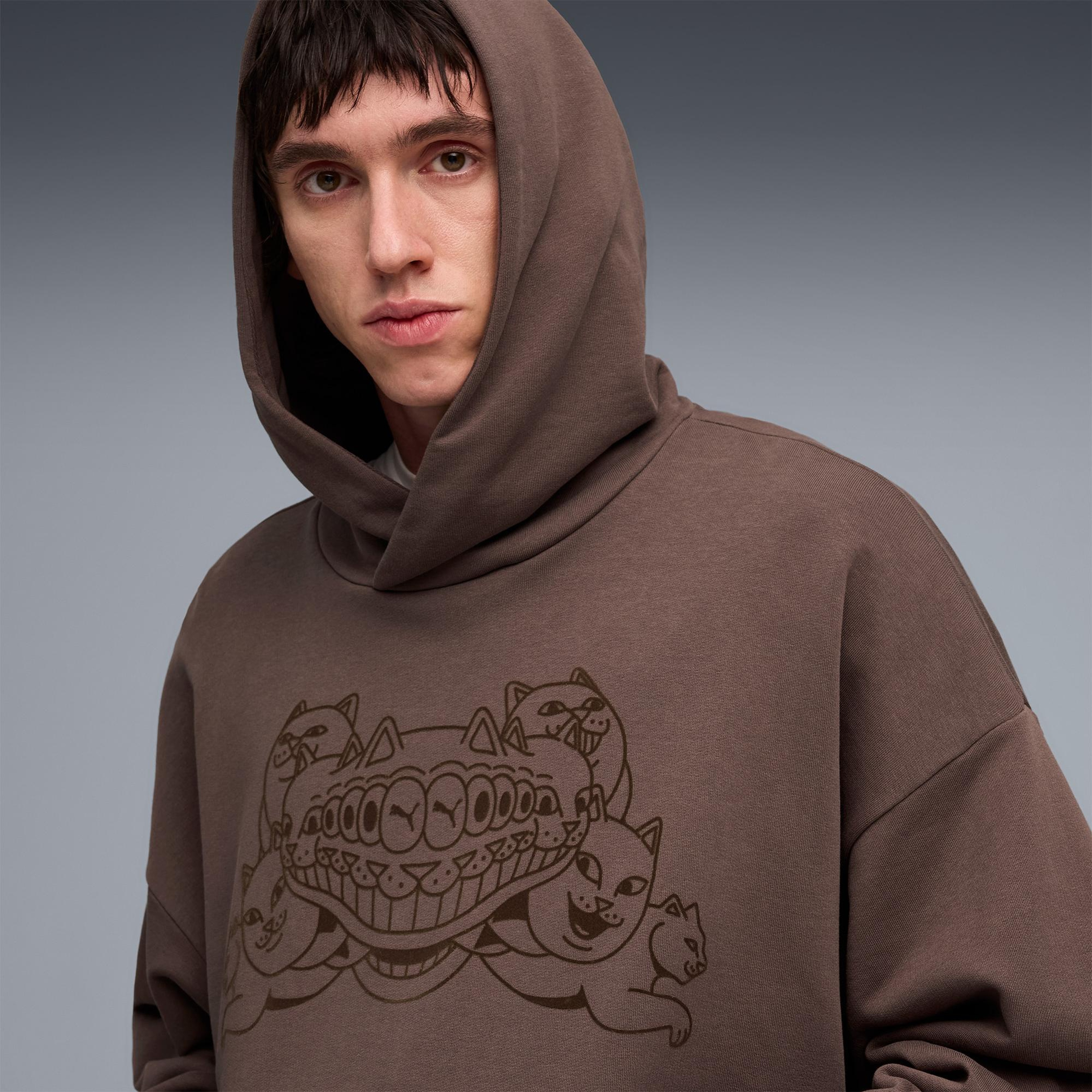 Puma X Ripndip Boxy Erkek Kahverengi Sweatshirt