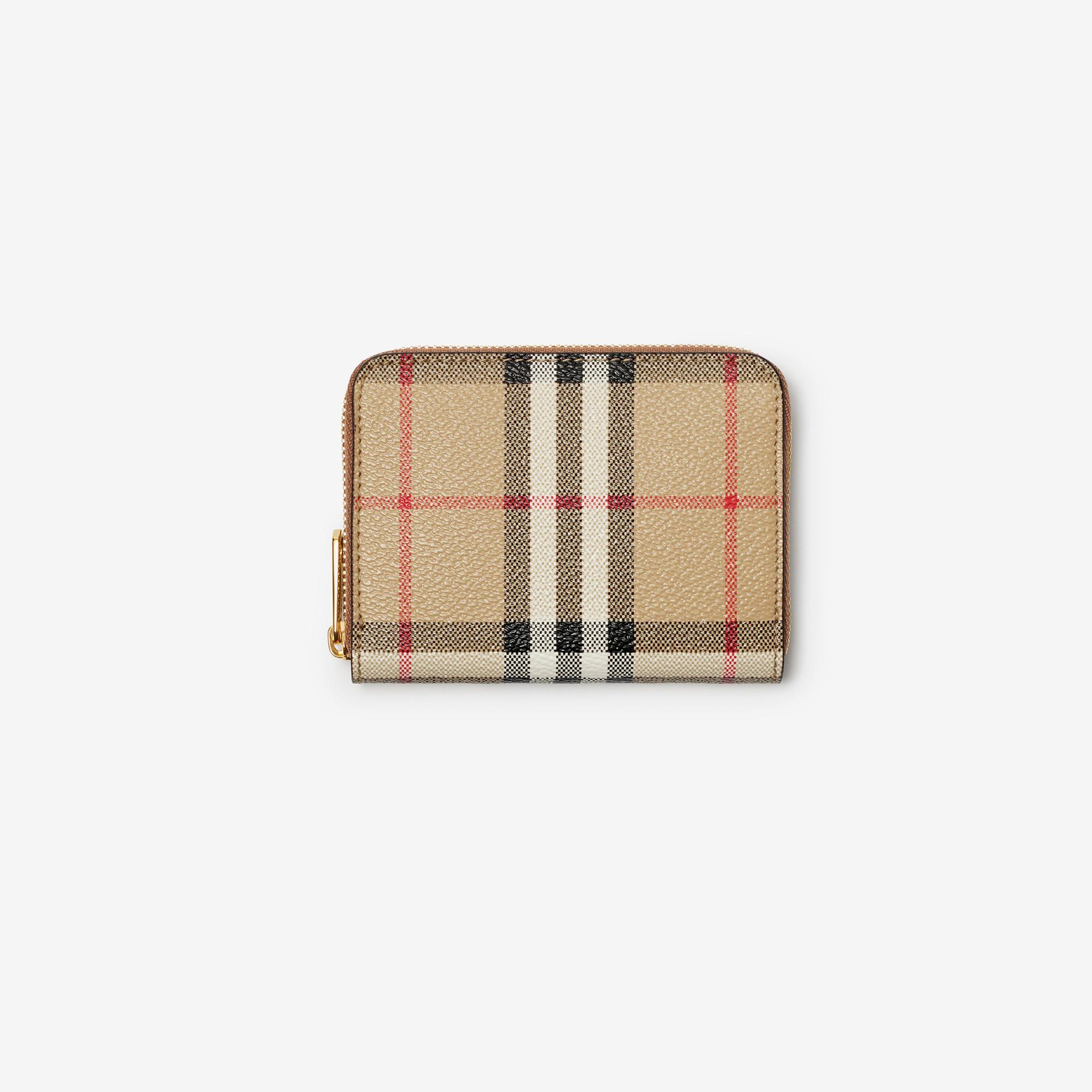 Burberry Small Check Zip Kadın Kahverengi Cüzdan