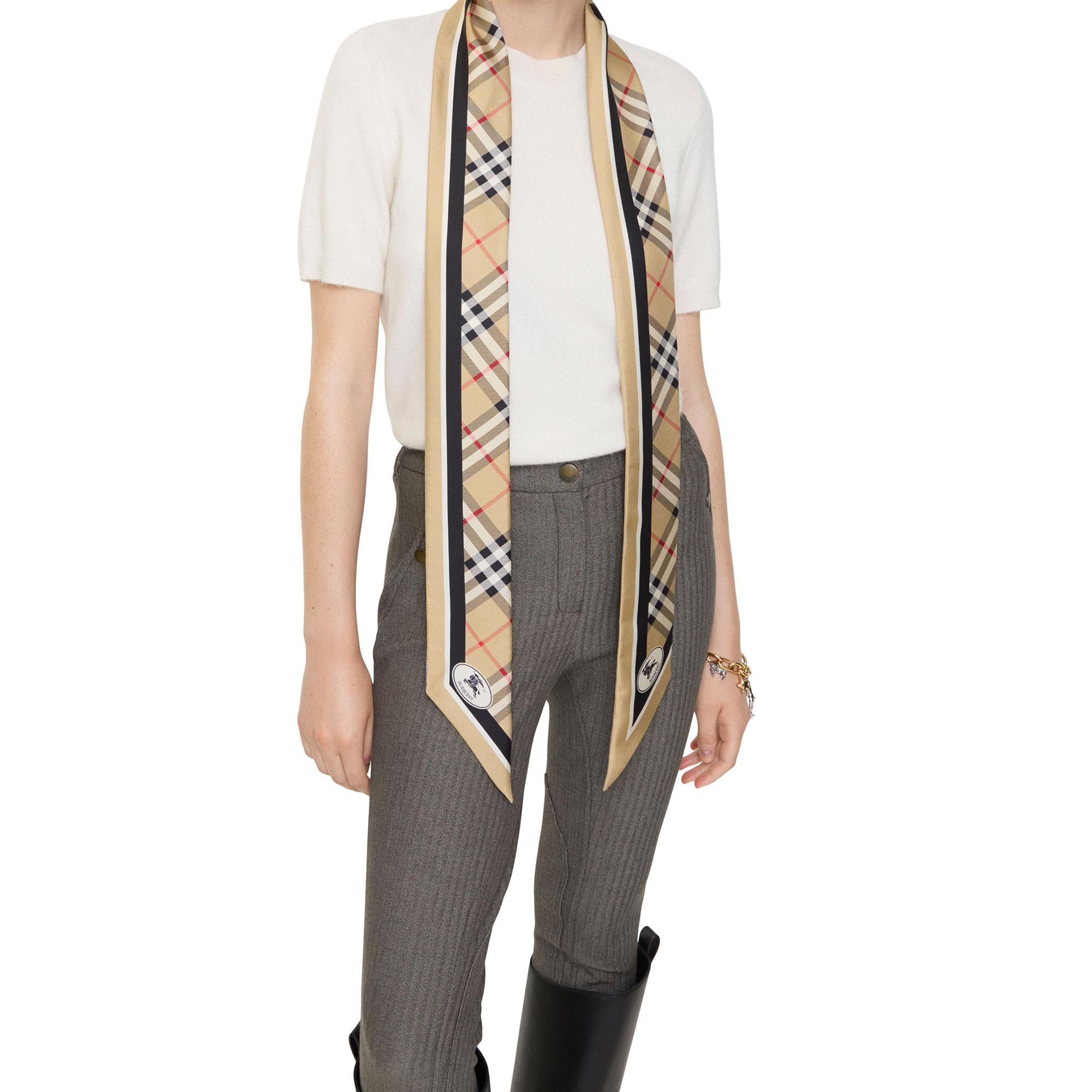 Burberry Check Border Kadın Bej Eşarp