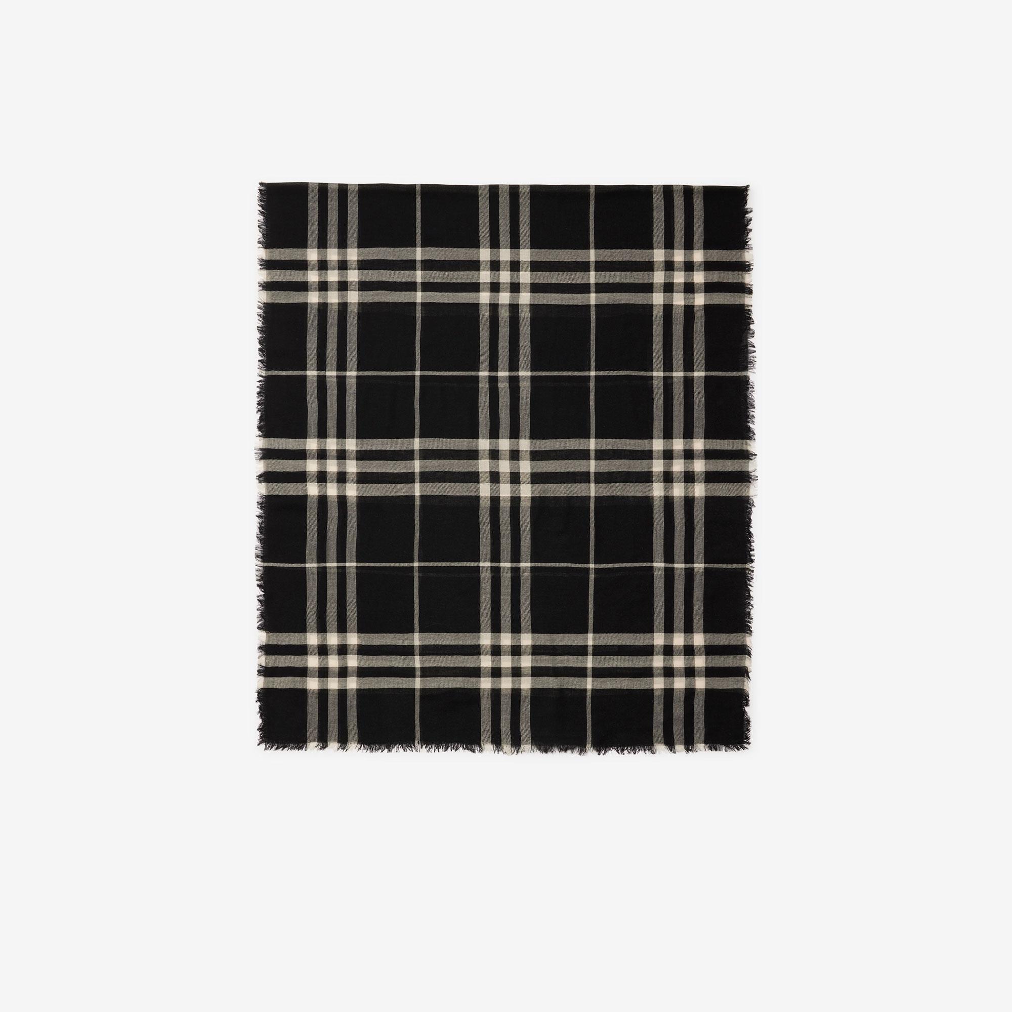 Burberry Check Yün Kadın Siyah Atkı