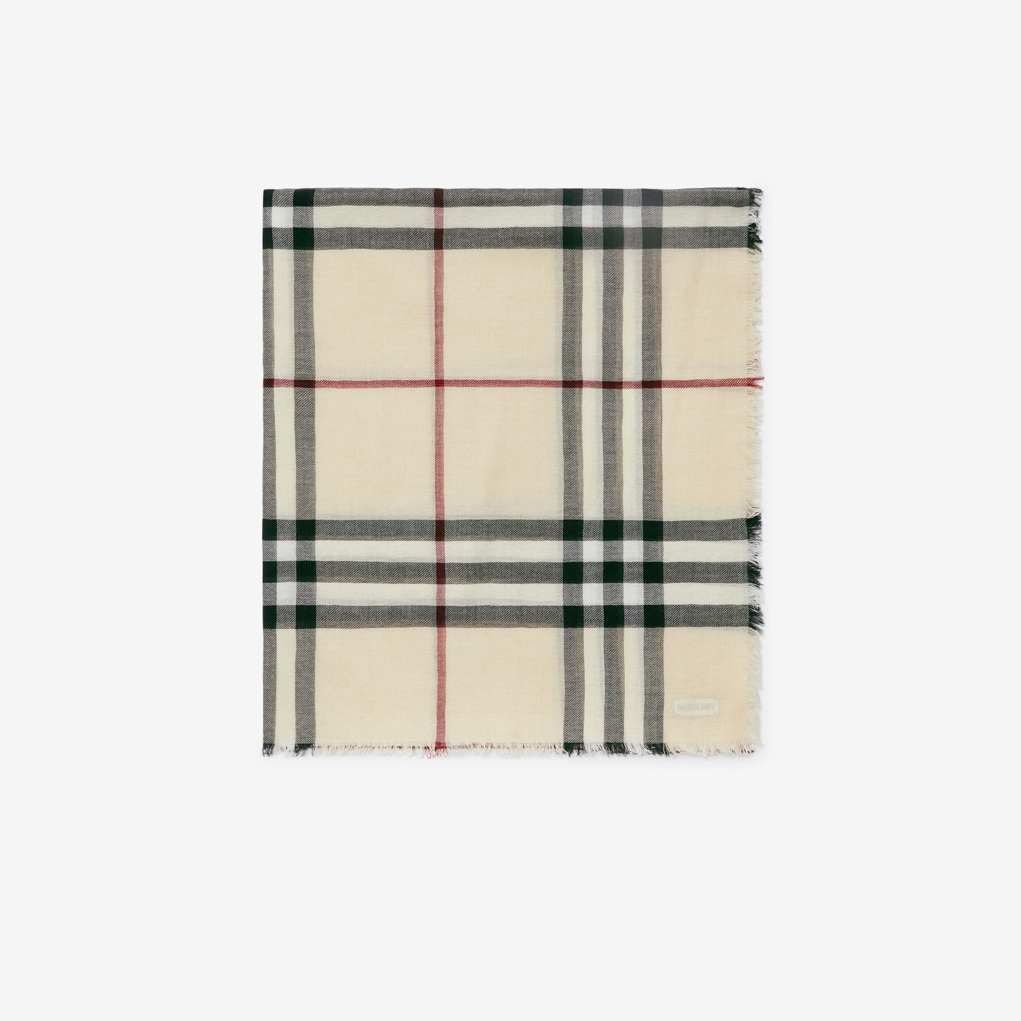 Burberry Check Yün Kadın Krem Rengi Atkı