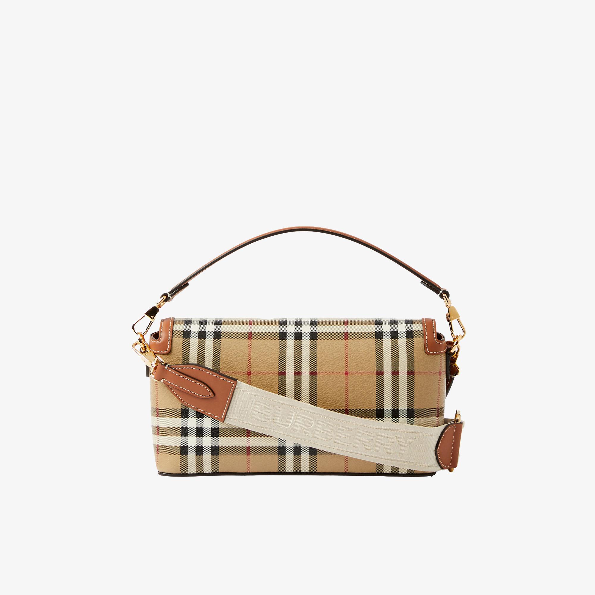 Burberry Handle Note Kadın Bej Omuz Çantası
