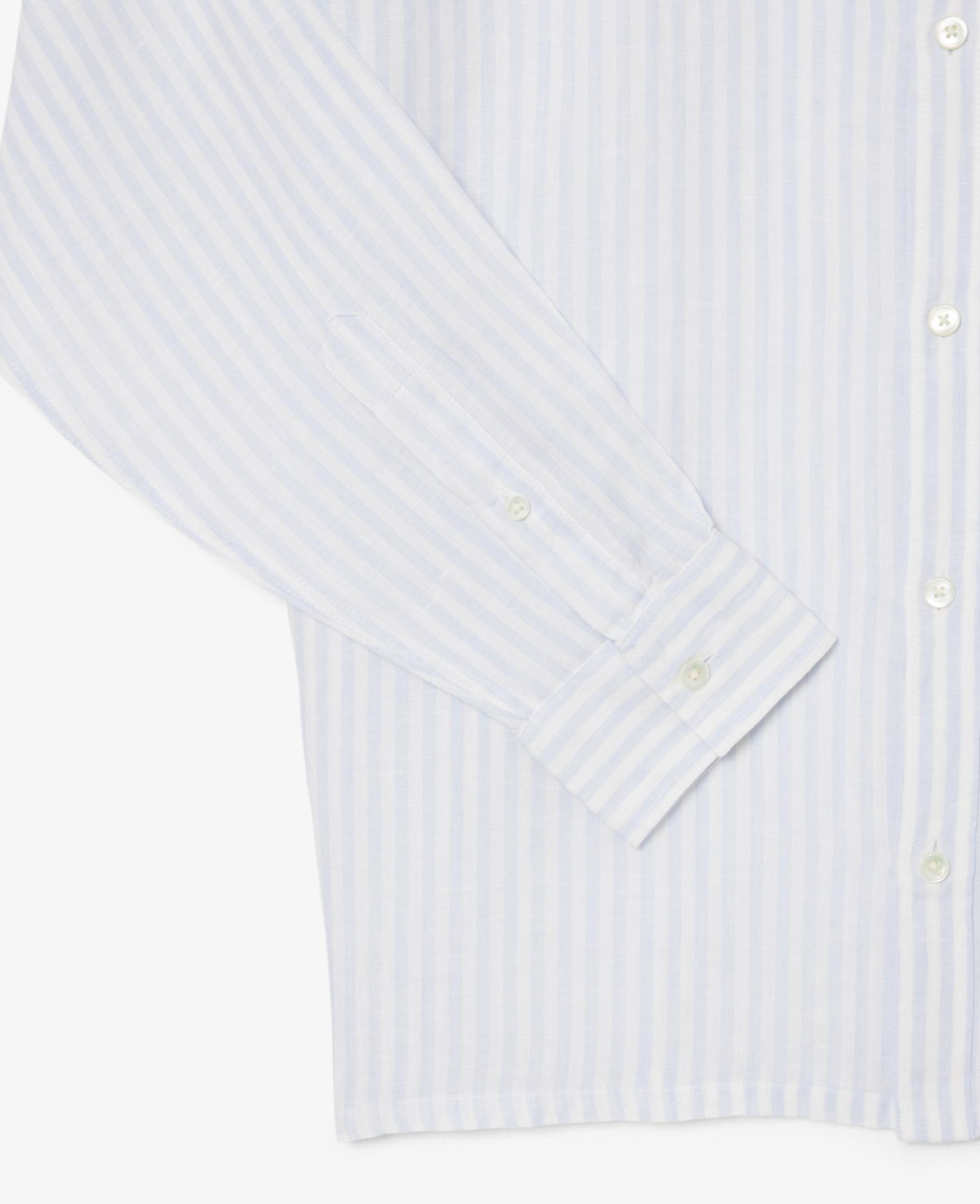 Lacoste Erkek Regular Fit Düğmeli Yaka Çizgili Mavi Gömlek