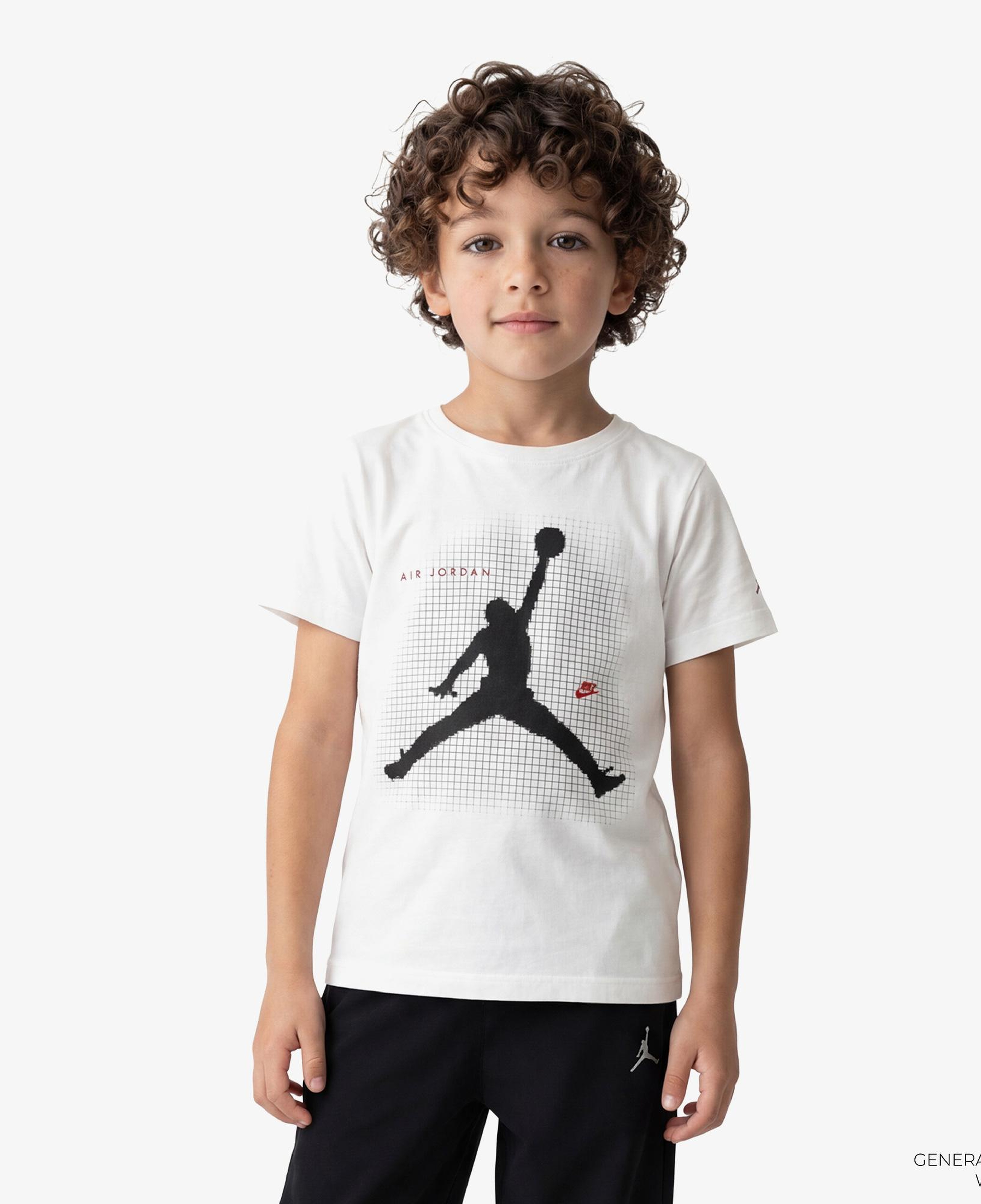 Jordan Jumpman Grid Blur Erkek Çocuk Beyaz T-Shirt
