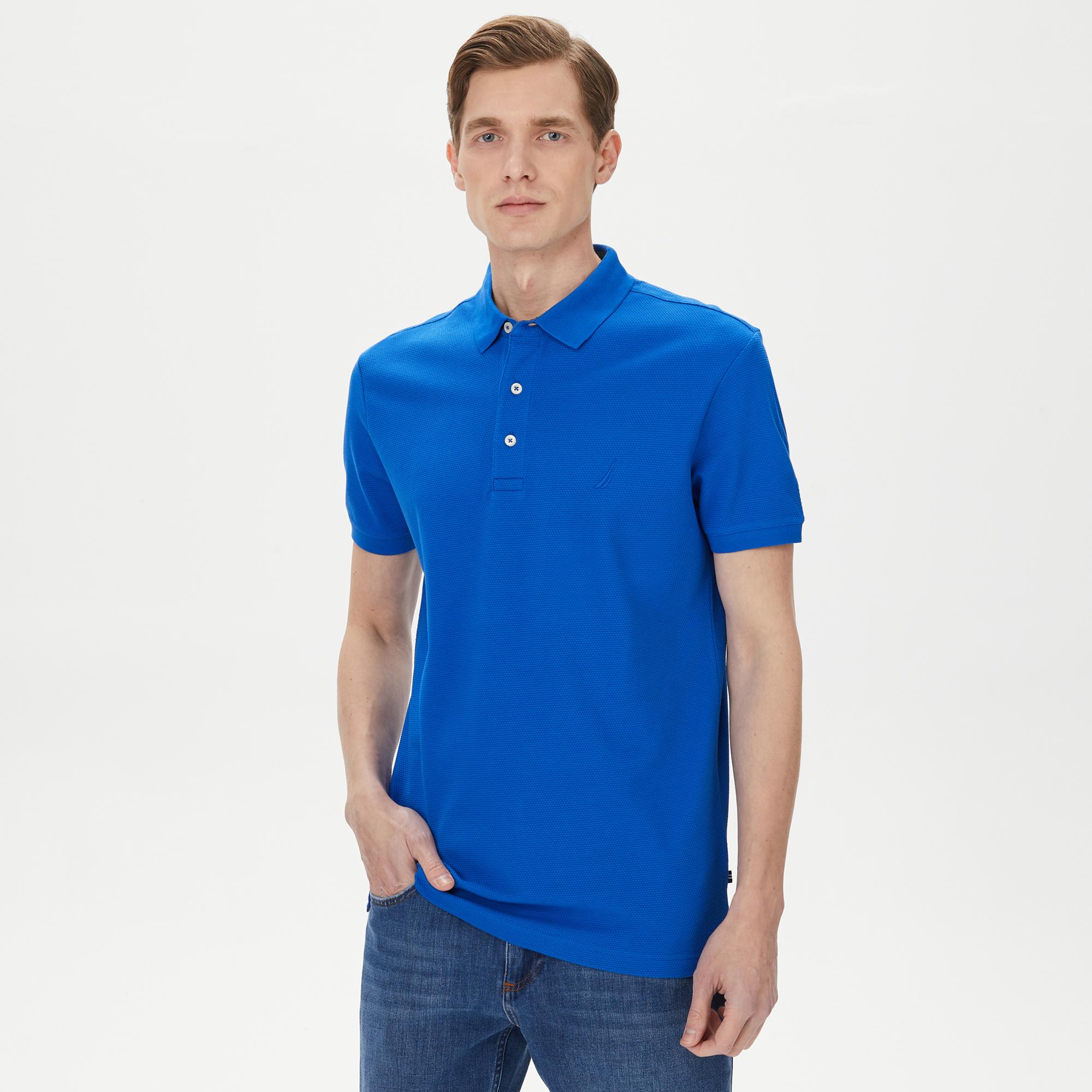 Nautica Erkek Mavi Slim Fit Kısa Kollu Polo Yaka T-Shirt
