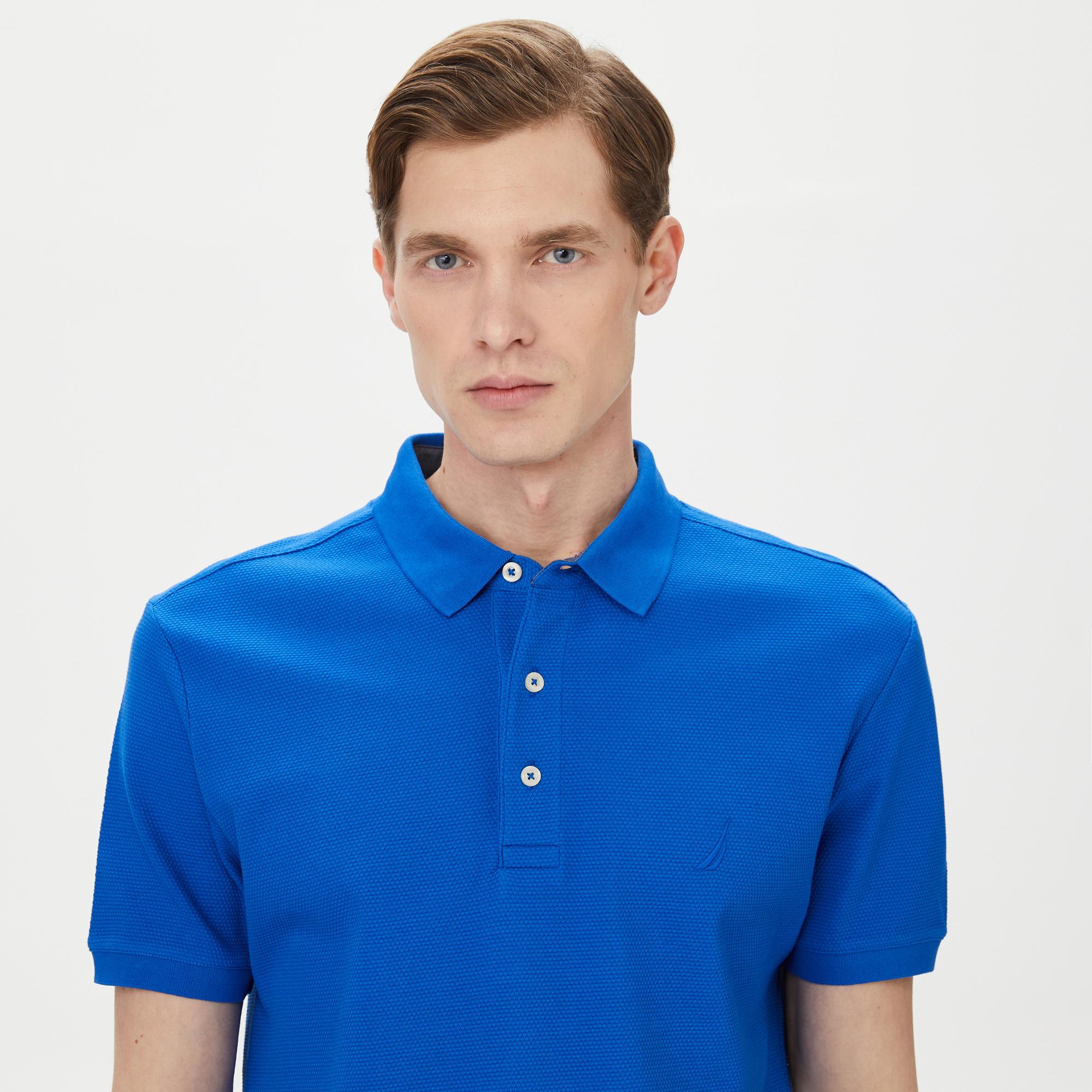 Nautica Erkek Mavi Slim Fit Kısa Kollu Polo Yaka T-Shirt
