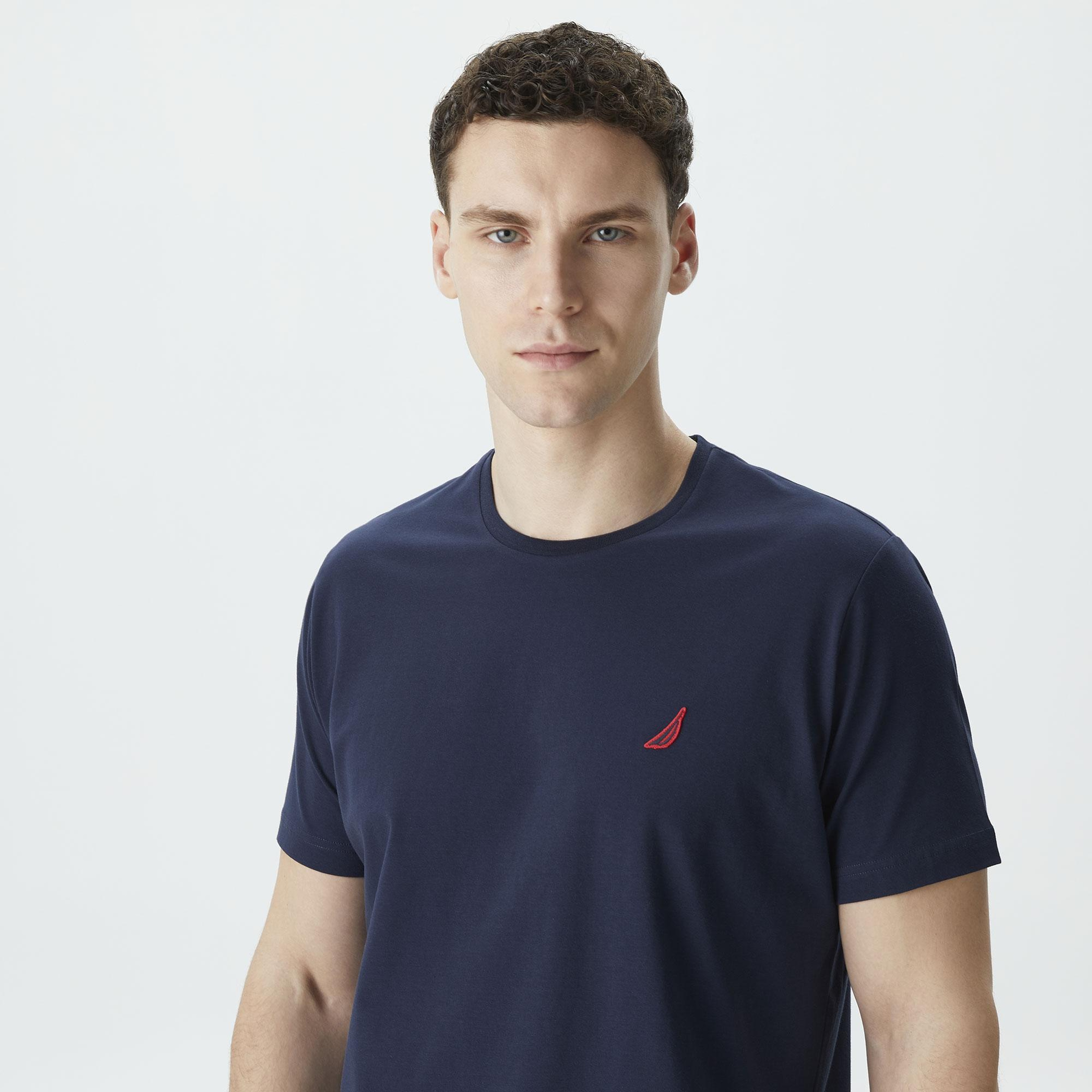 Nautica Erkek Lacivert Standart Fit T-Shirt