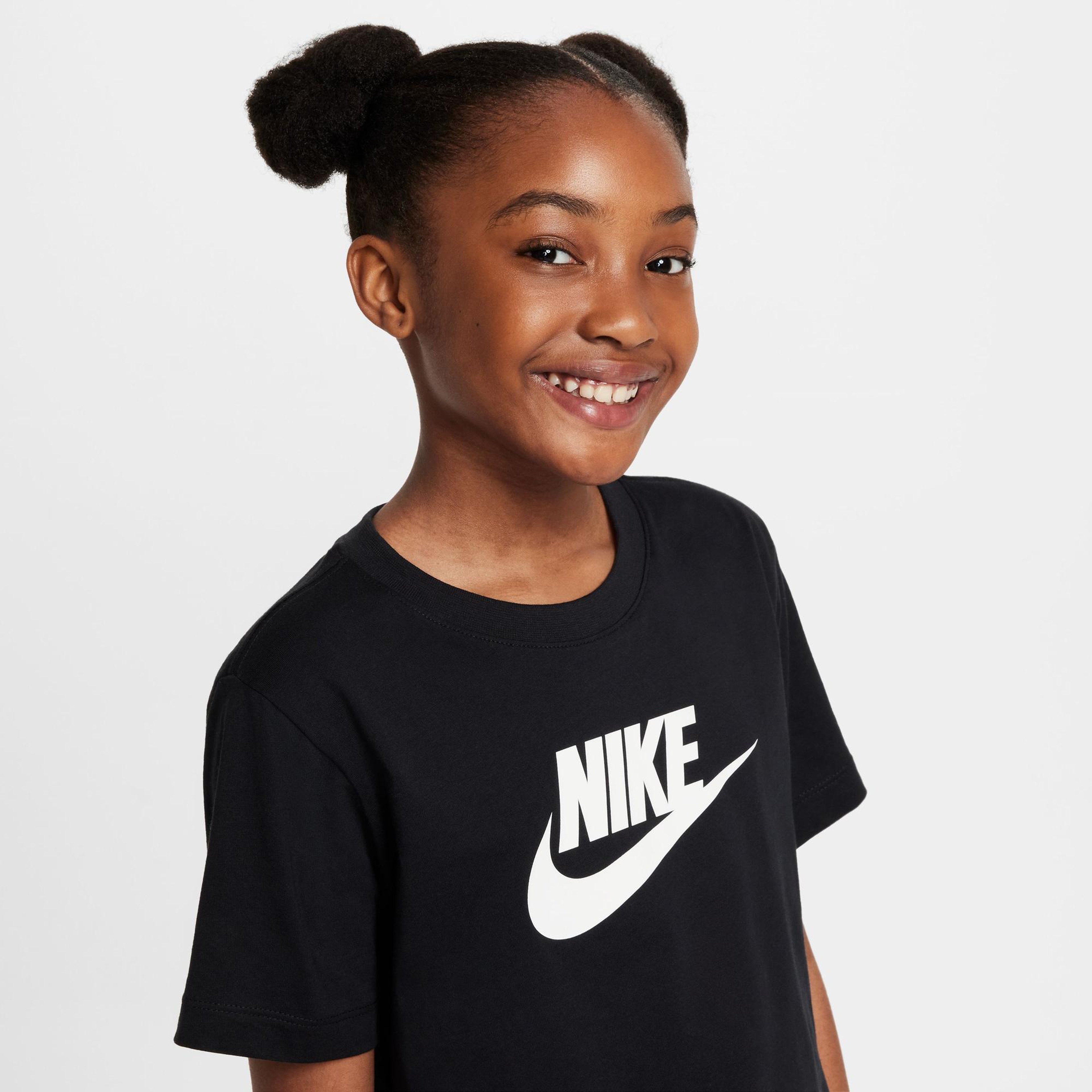 Nike Sportswear Futura Çocuk Siyah Crop T-Shirt