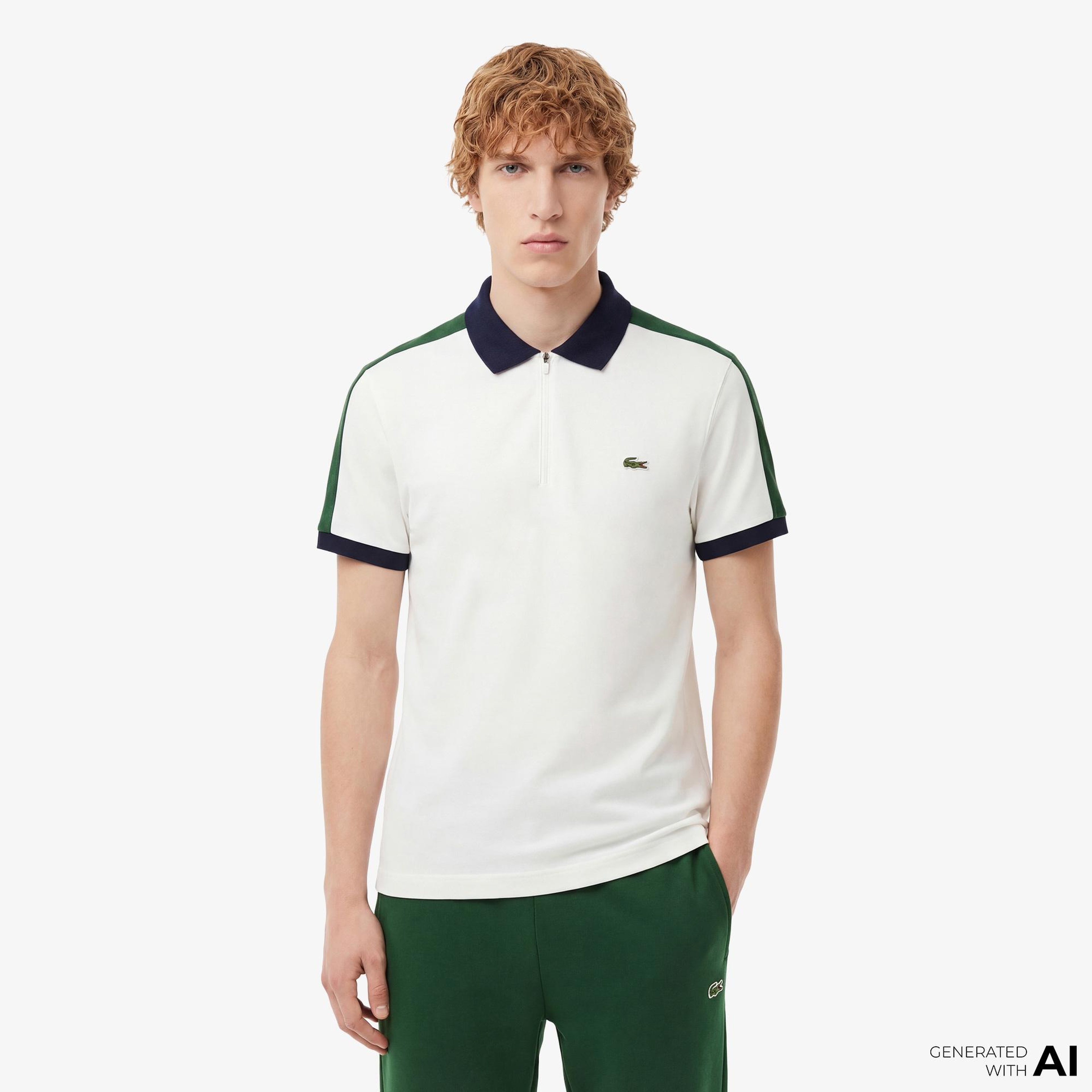 Lacoste Erkek Regular Fit Renk Bloklu Beyaz Polo