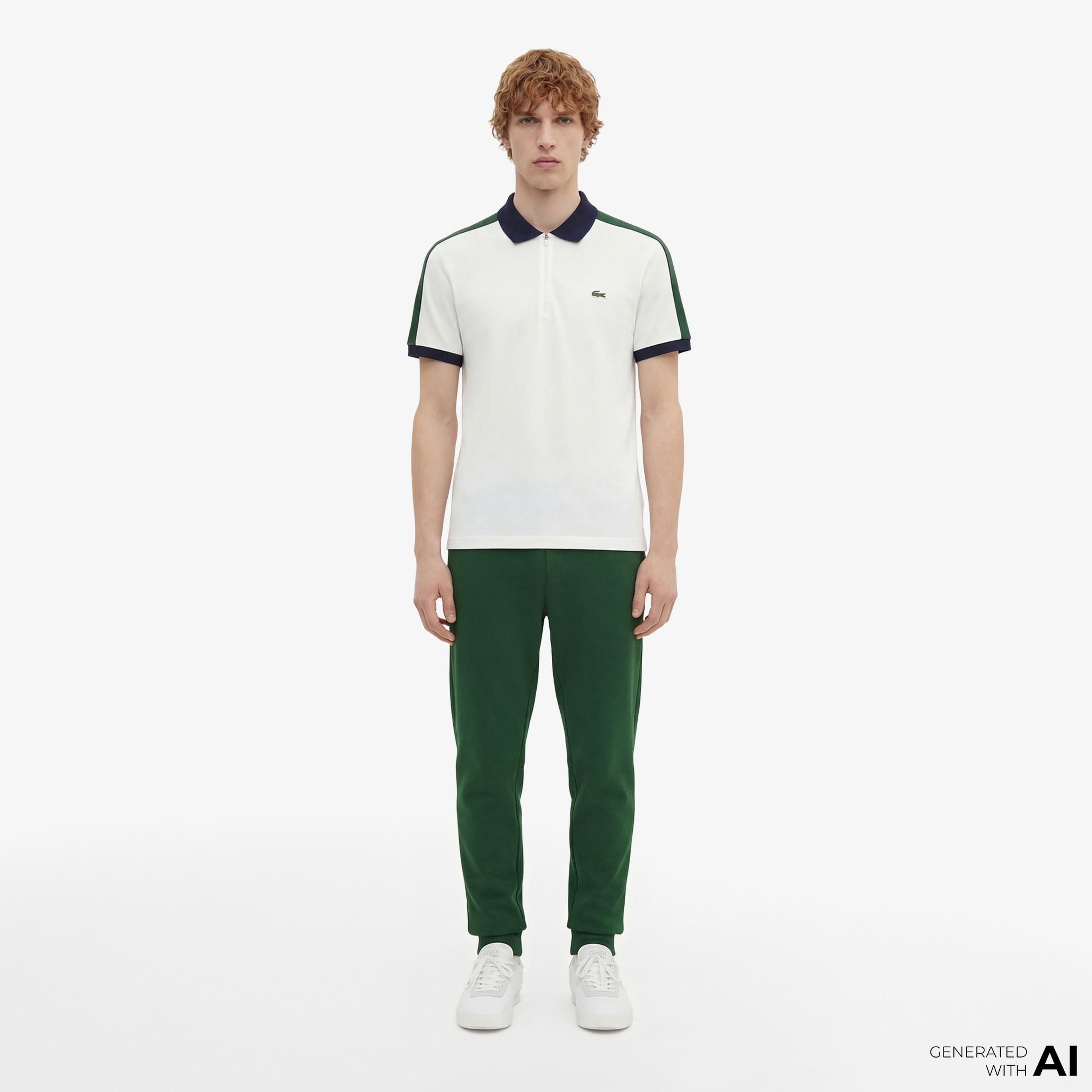 Lacoste Erkek Regular Fit Renk Bloklu Beyaz Polo