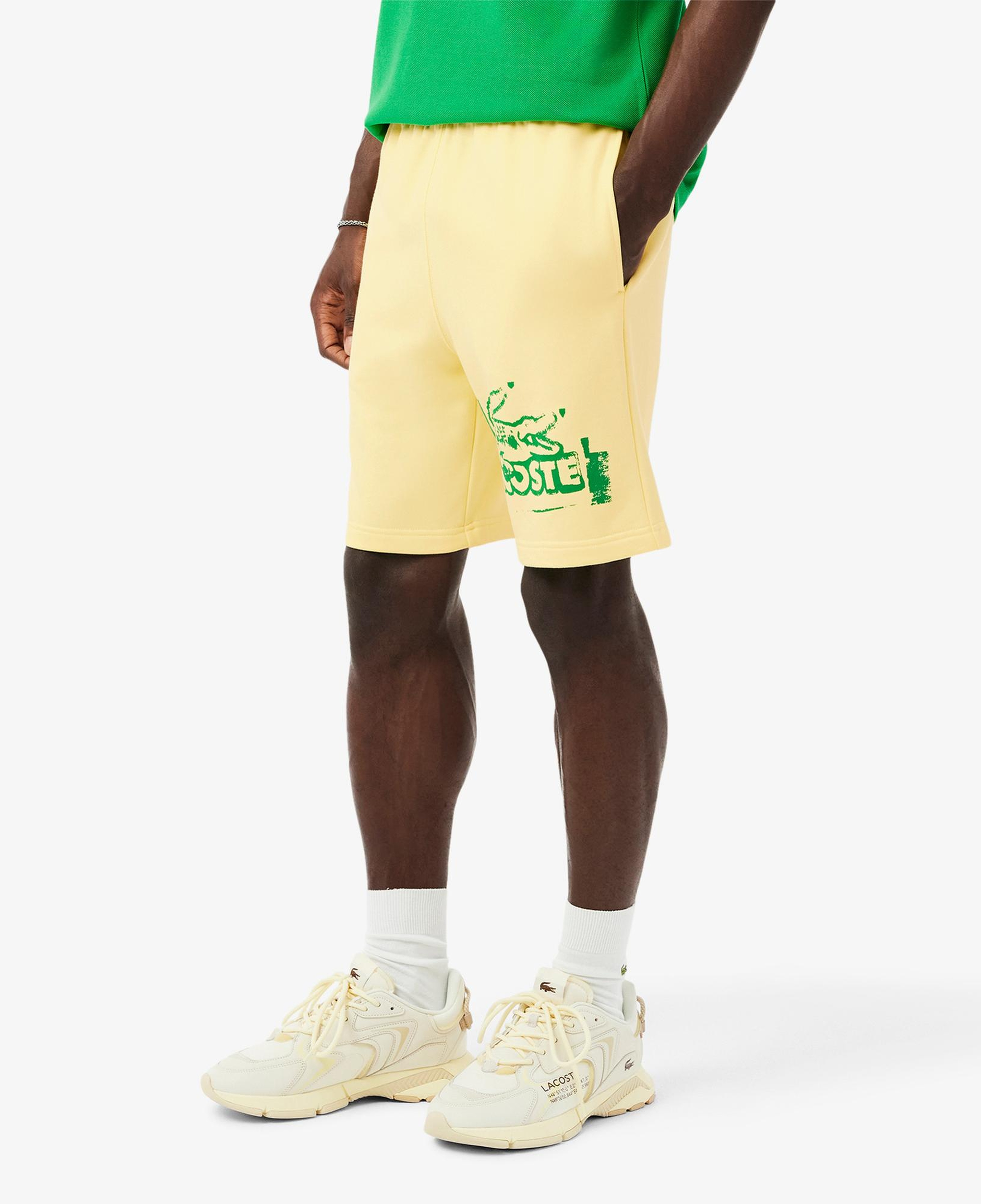 Lacoste Graphic Print Fleece Erkek Sarı Şort